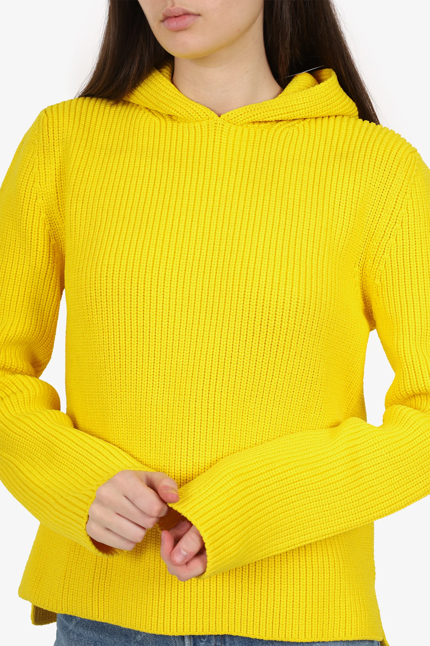 Jacquemus Yellow Knit Hoodie Size XS