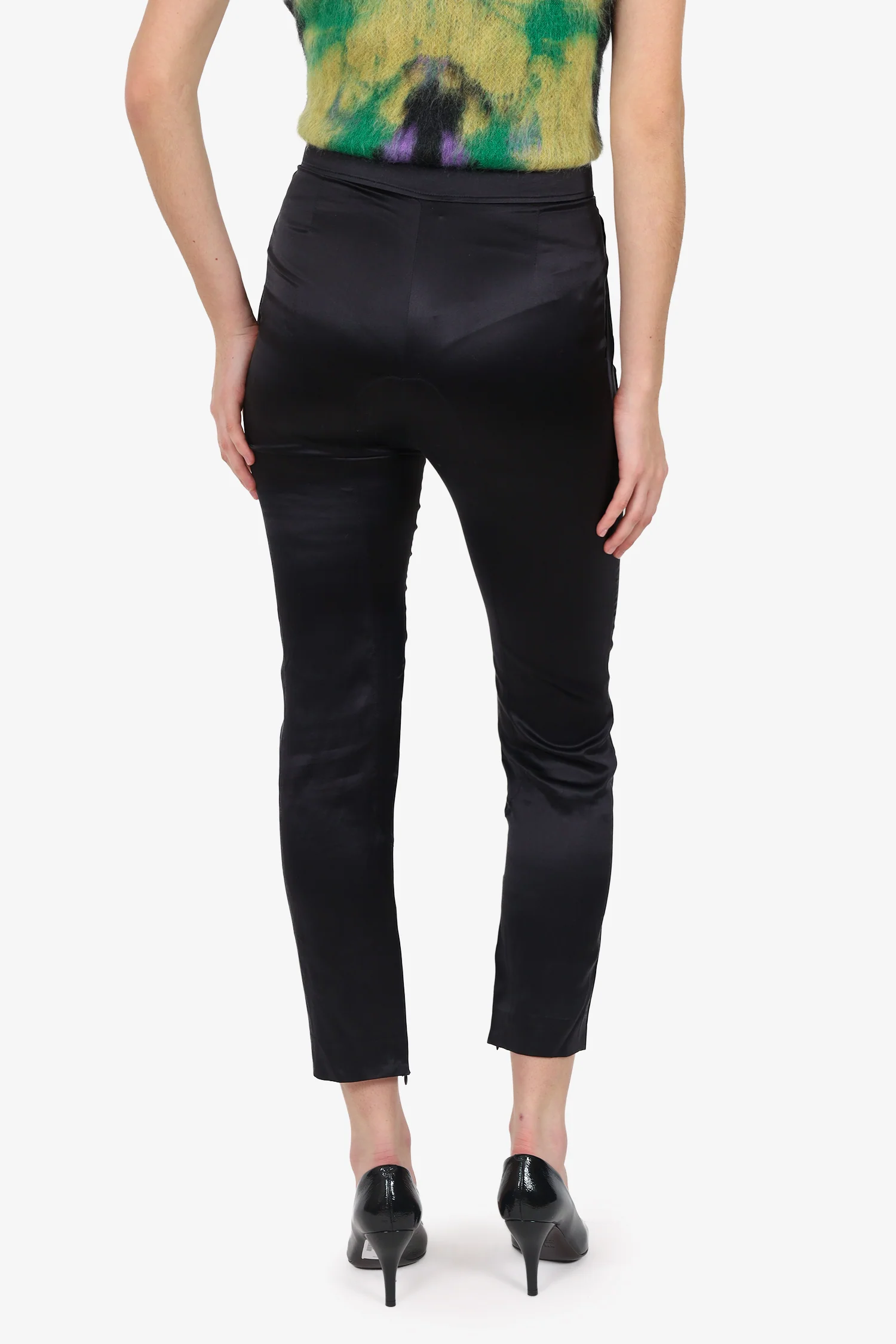 Givenchy Black Silk High Waisted Pants Size 34
