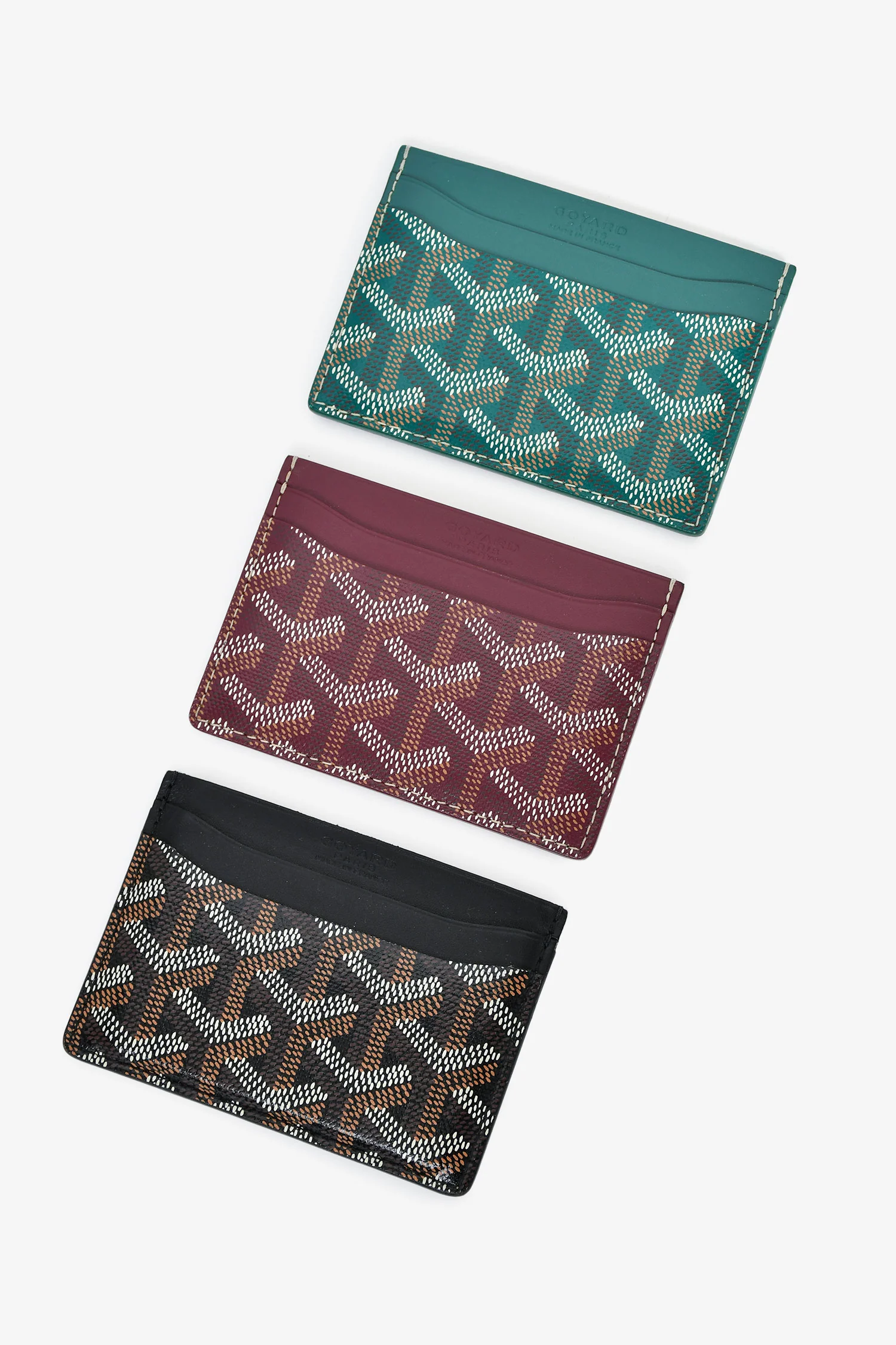 Goyard Burgundy Goyardine Leather 'Saint-Sulpice' Card Holder