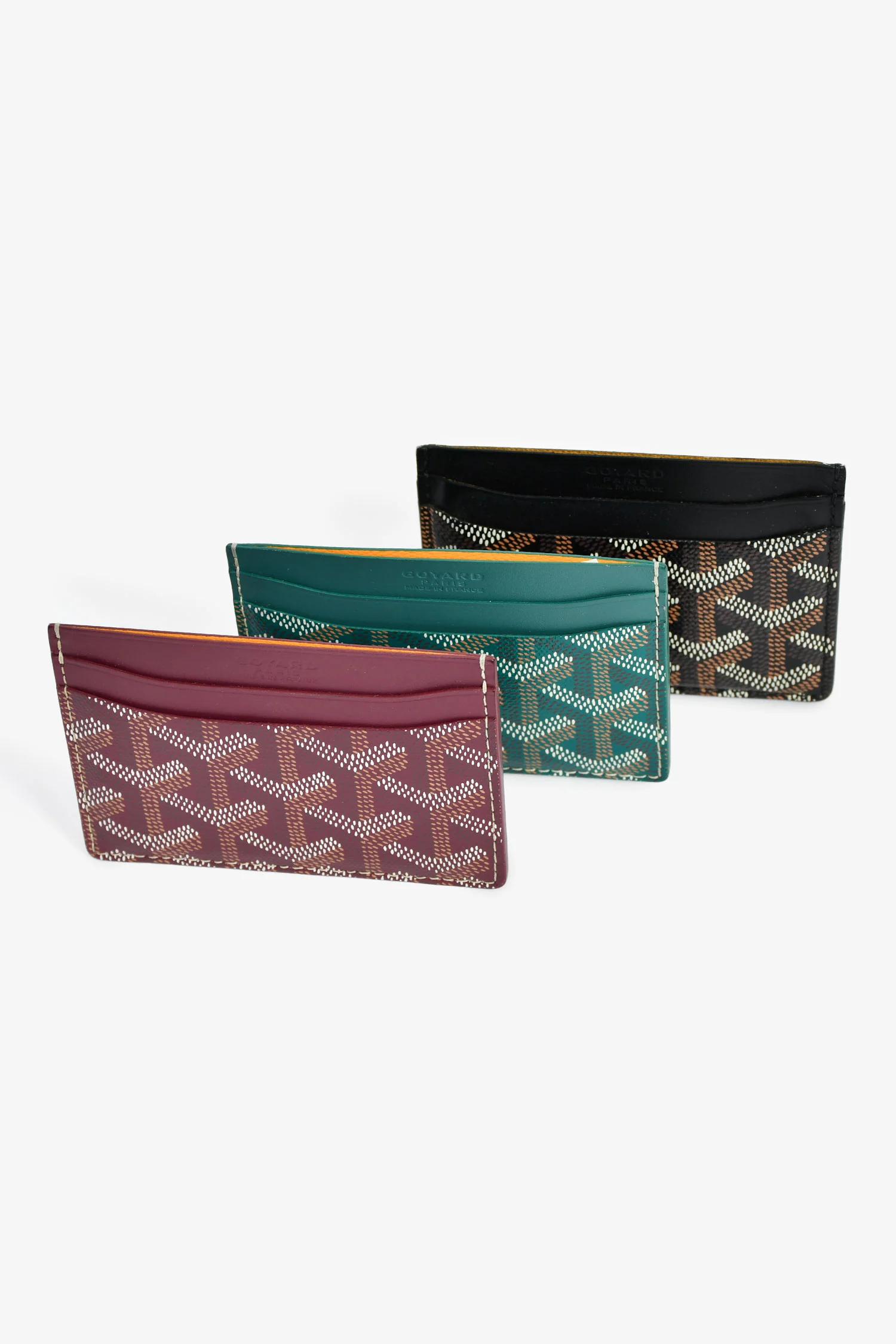 Goyard Burgundy Goyardine Leather 'Saint-Sulpice' Card Holder