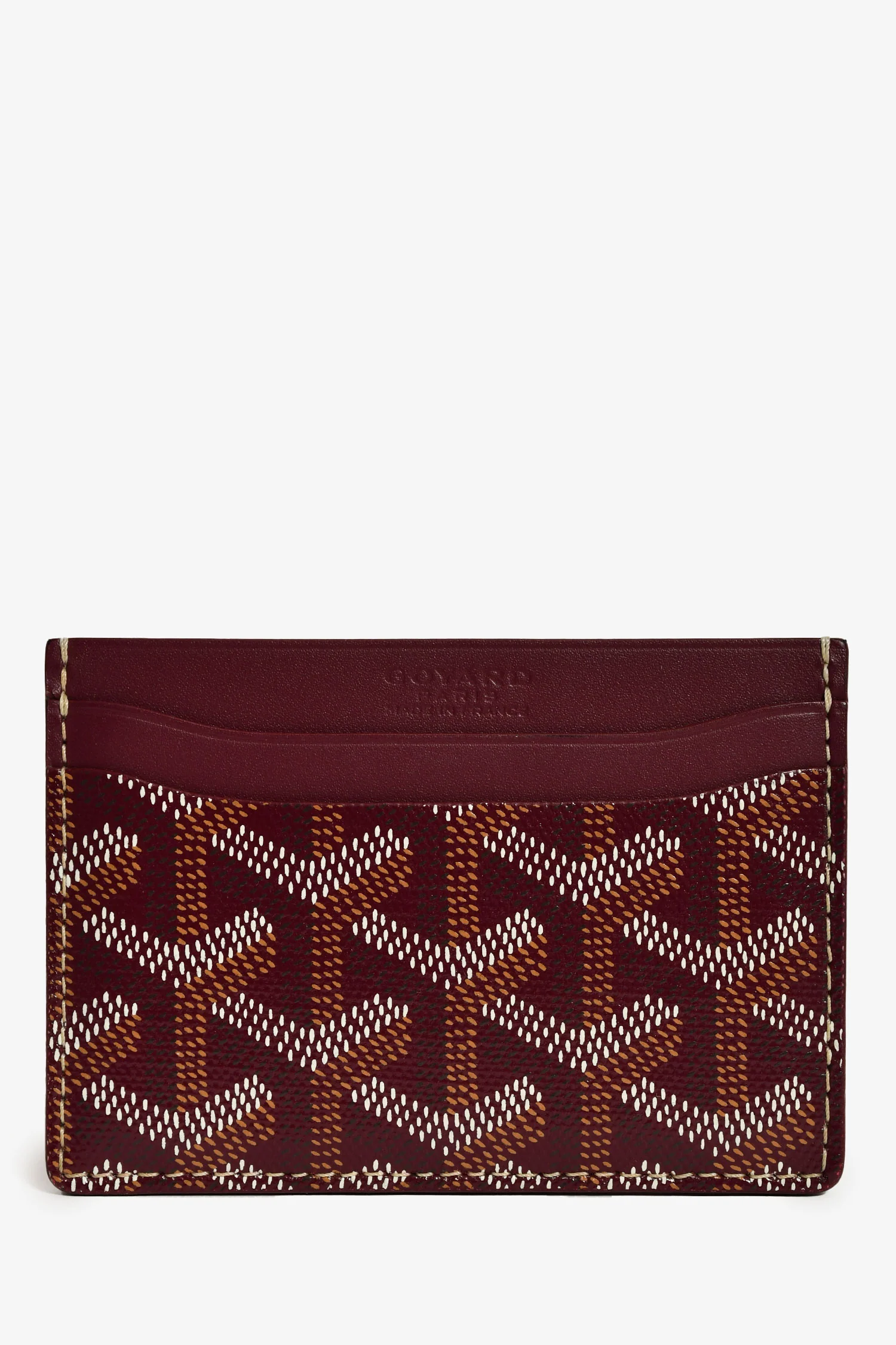 Goyard Burgundy Goyardine Leather 'Saint-Sulpice' Card Holder