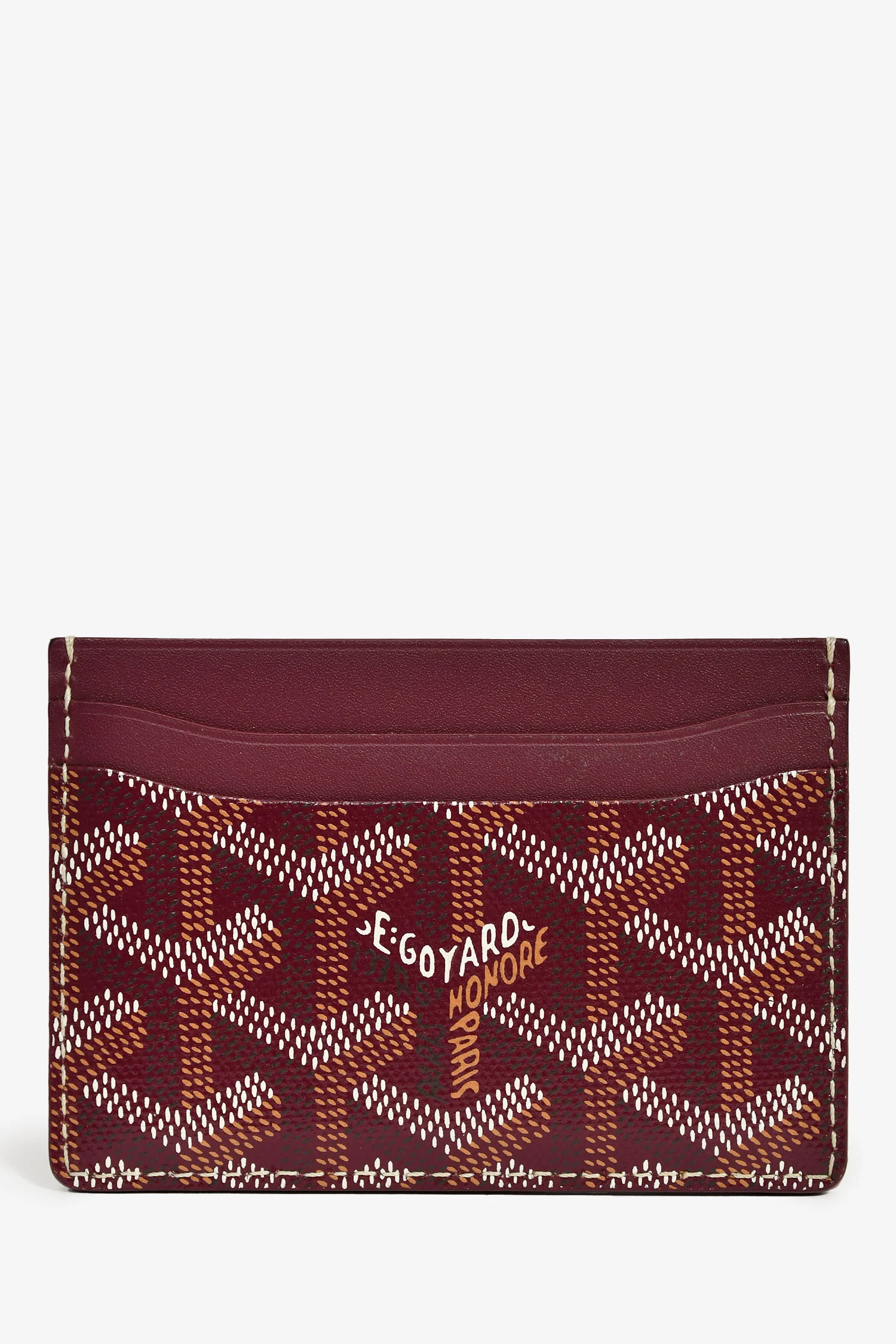 Goyard Burgundy Goyardine Leather 'Saint-Sulpice' Card Holder