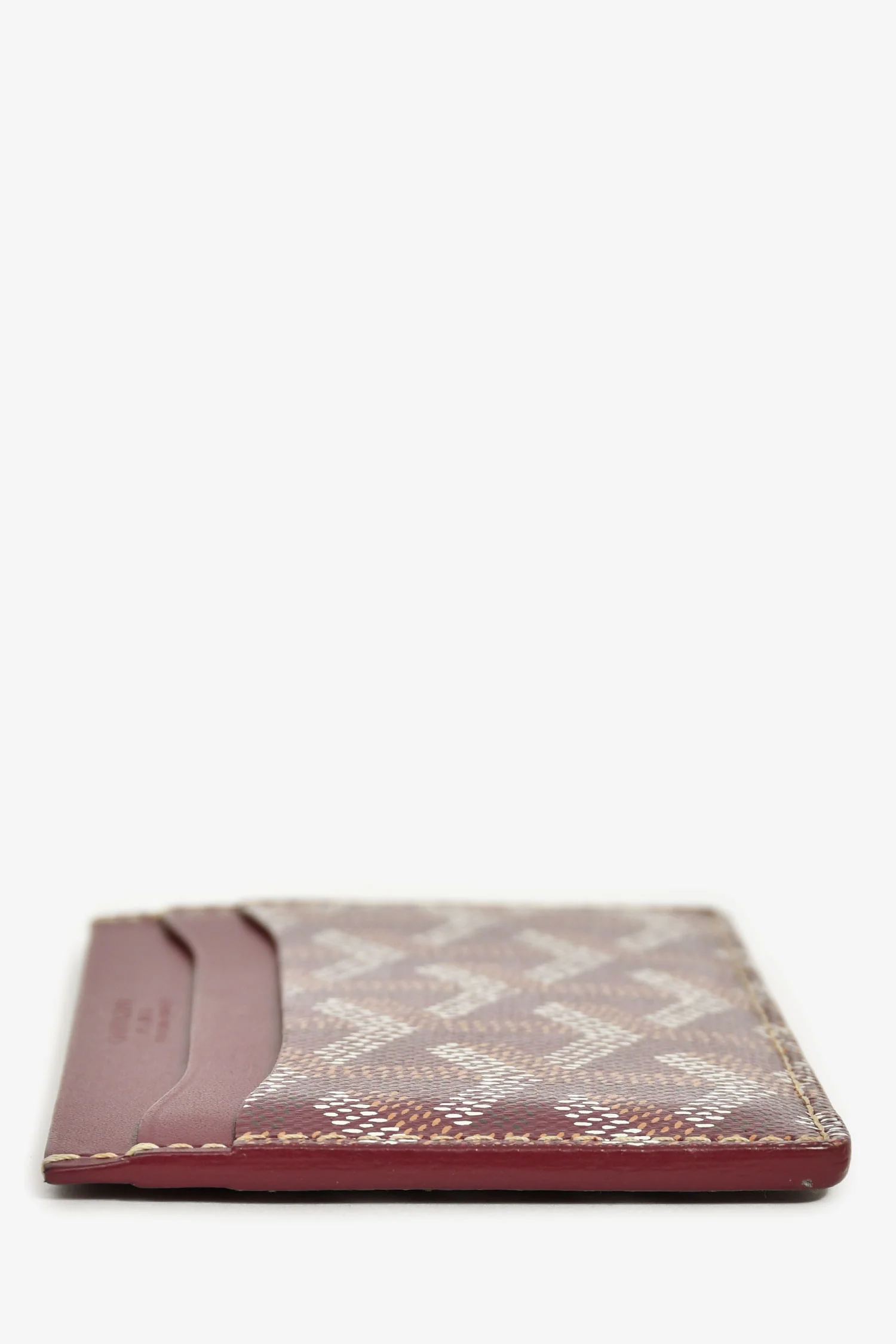 Goyard Burgundy Goyardine Leather 'Saint-Sulpice' Card Holder