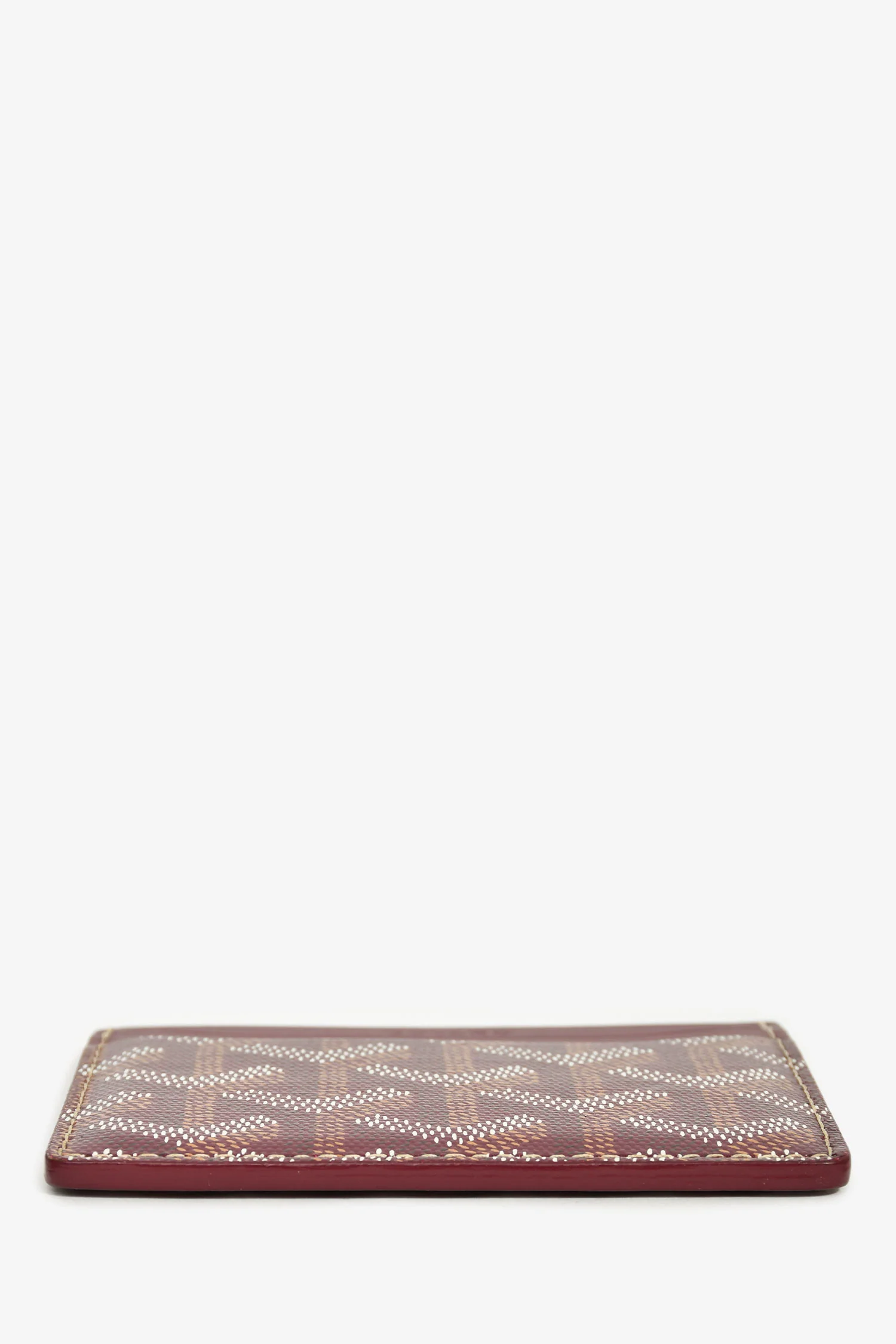 Goyard Burgundy Goyardine Leather 'Saint-Sulpice' Card Holder