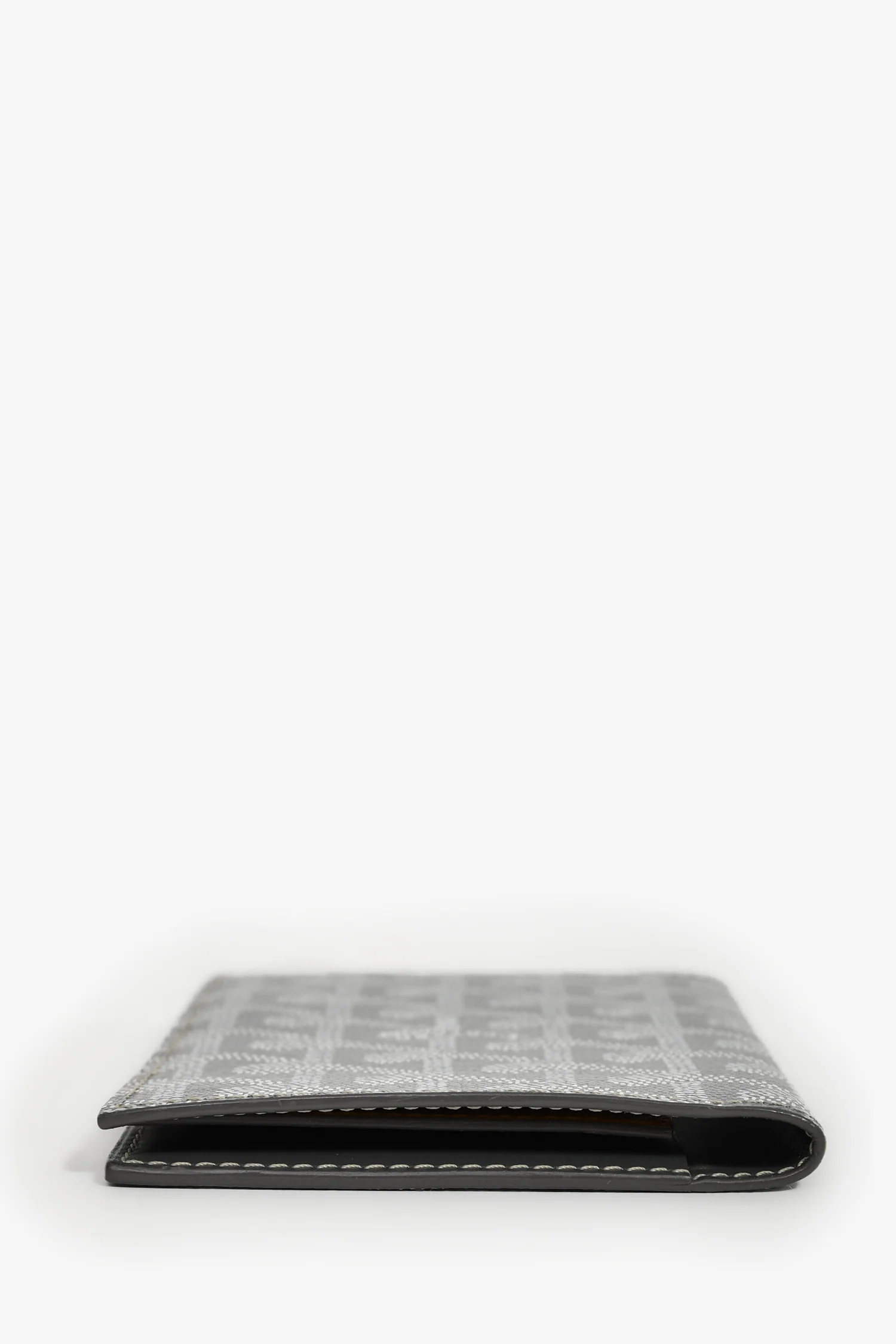 Goyard Grey Goyardine Leather Grenelle Passport Holder