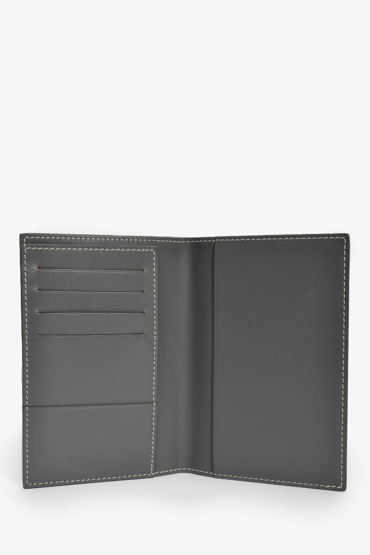 Goyard Grey Goyardine Leather Grenelle Passport Holder