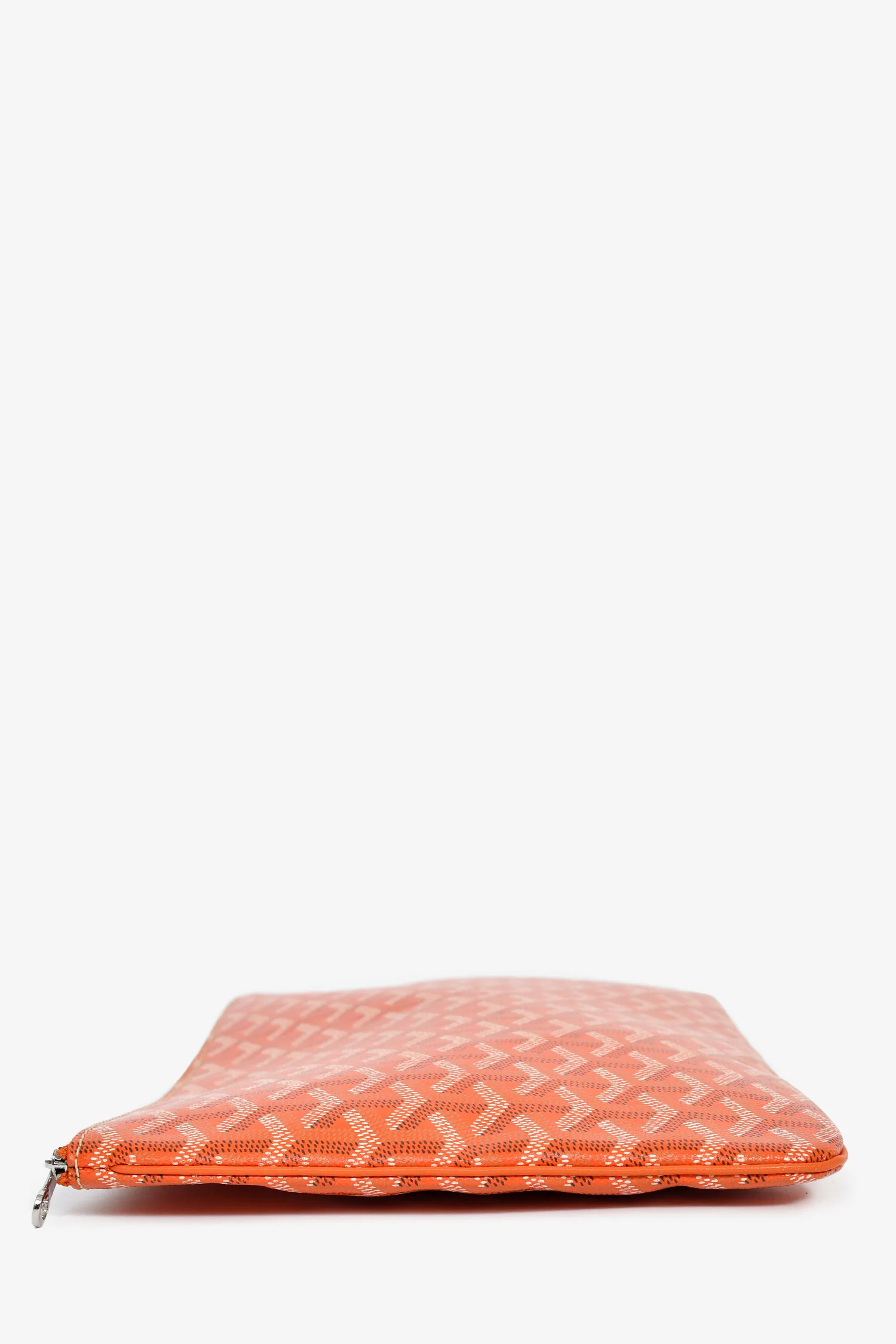 Goyard Orange Goyardine Zip Senat Pouch MM