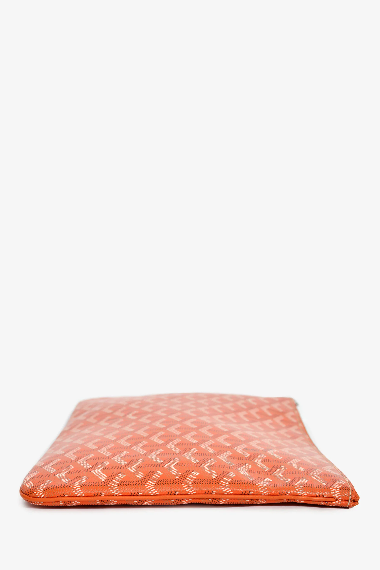 Goyard Orange Goyardine Zip Senat Pouch MM