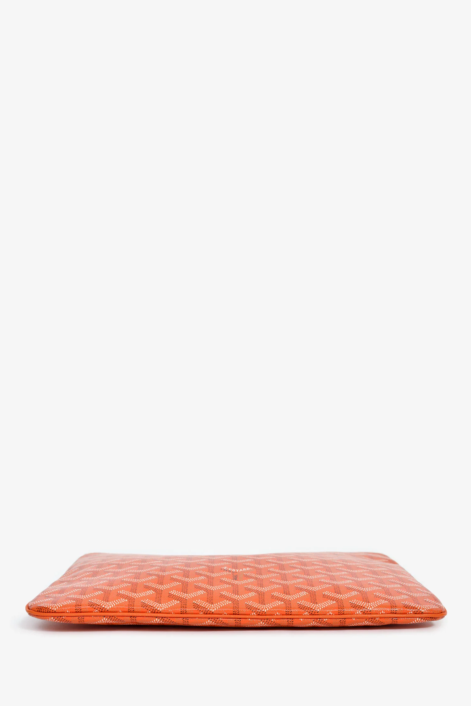 Goyard Orange Goyardine Zip Senat Pouch MM