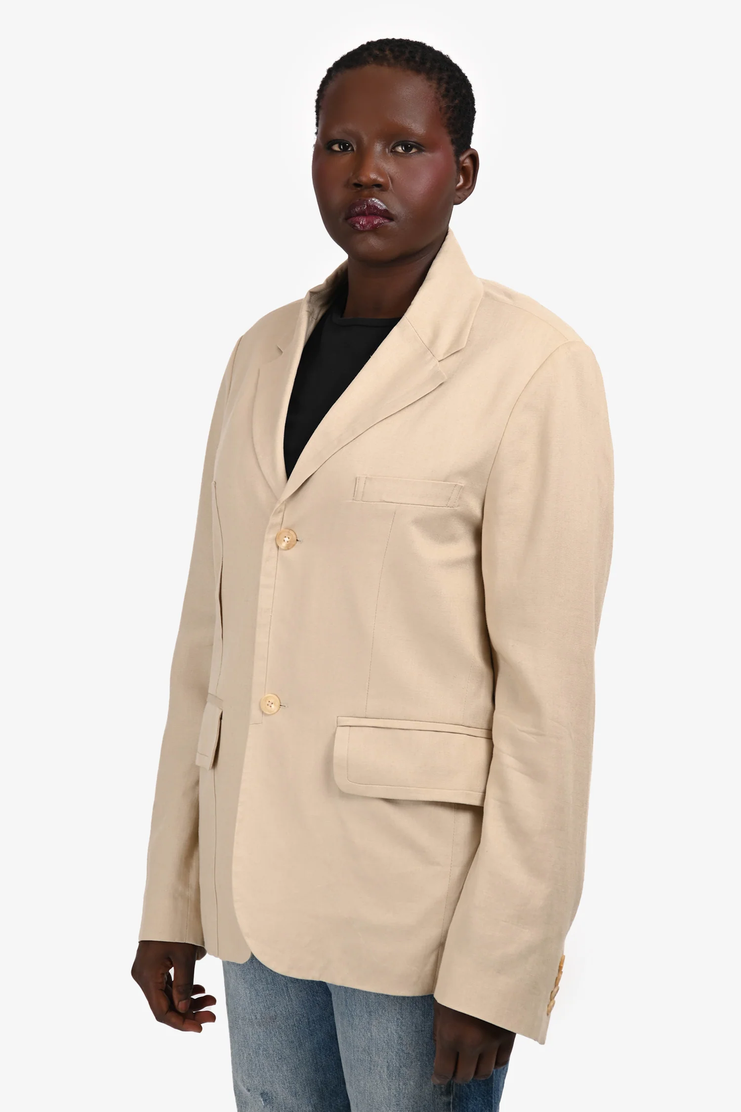 Jacquemus Beige Single Breasted Blazer Size 46