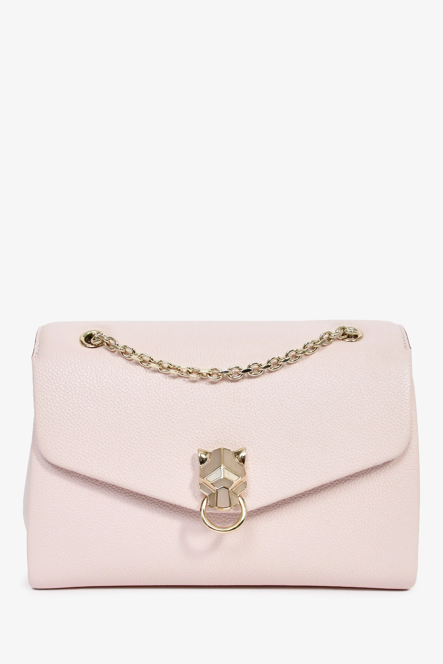 Cartier Pink Leather Small Panthere Graphique Shoulder Bag