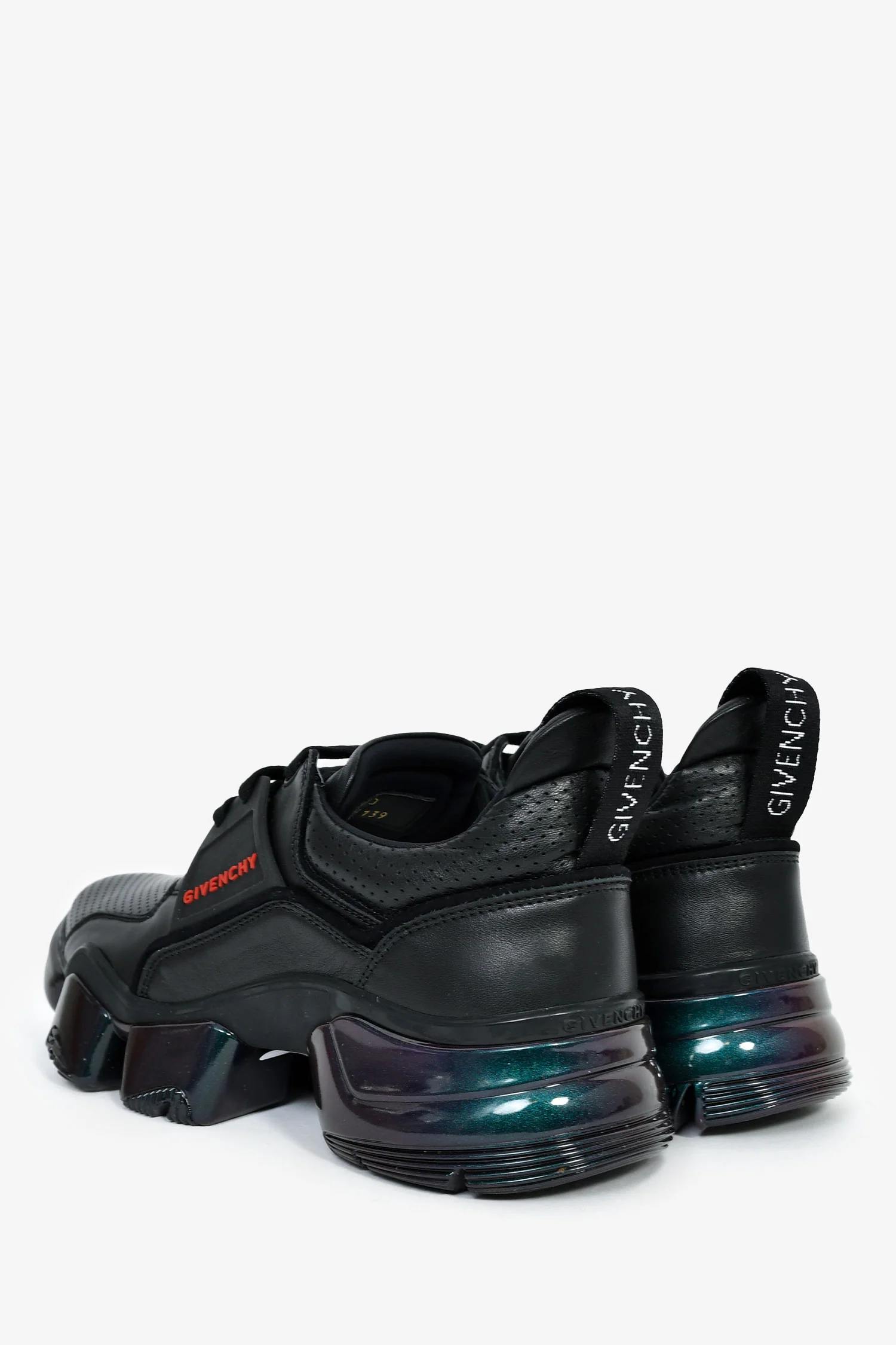 Givenchy Black/Purple Leather Perforated 'Jaw' Sneakers Size 40 Mens