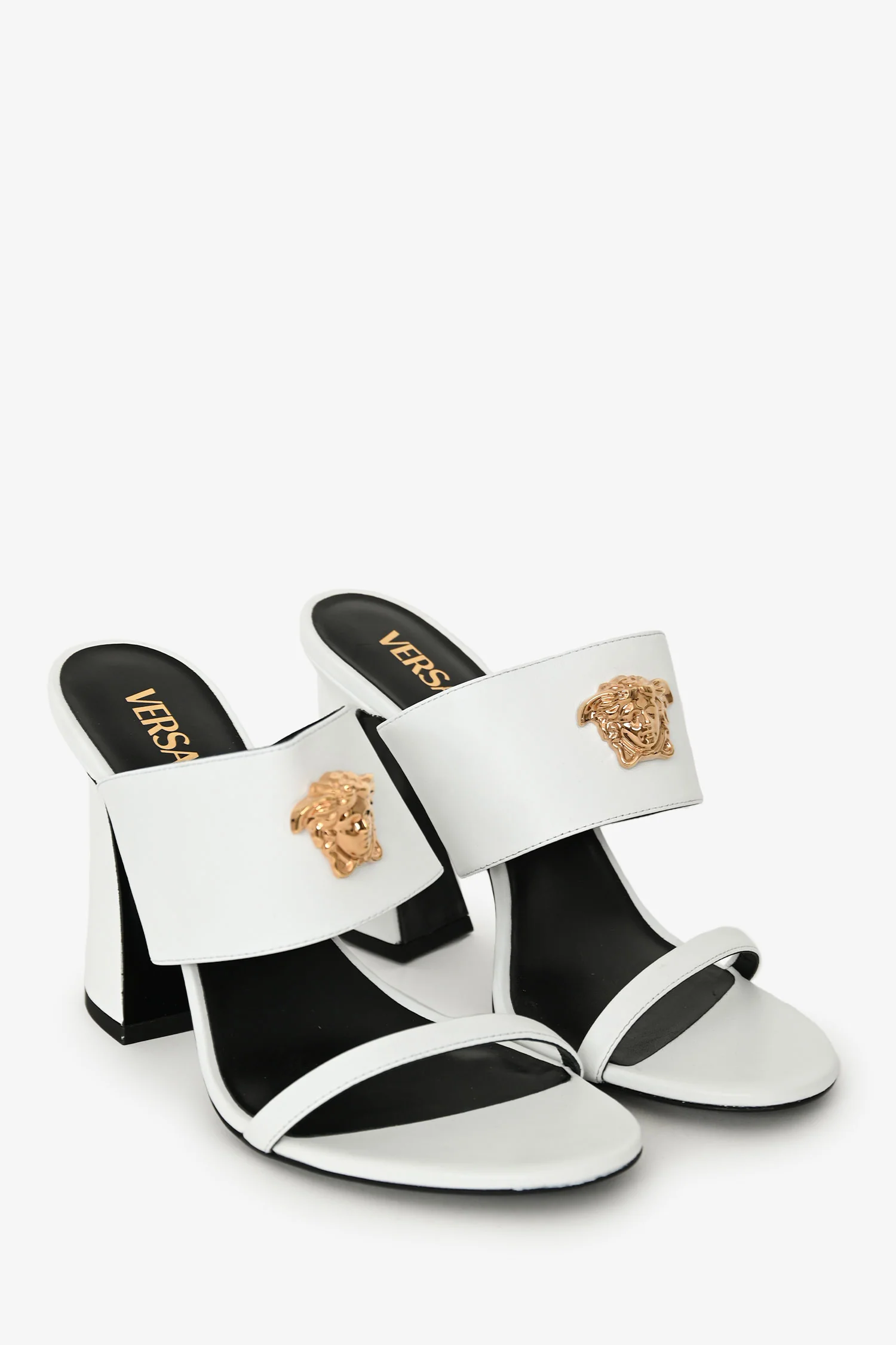 Versace White Leather 'La Medusa' Pumps Size 41