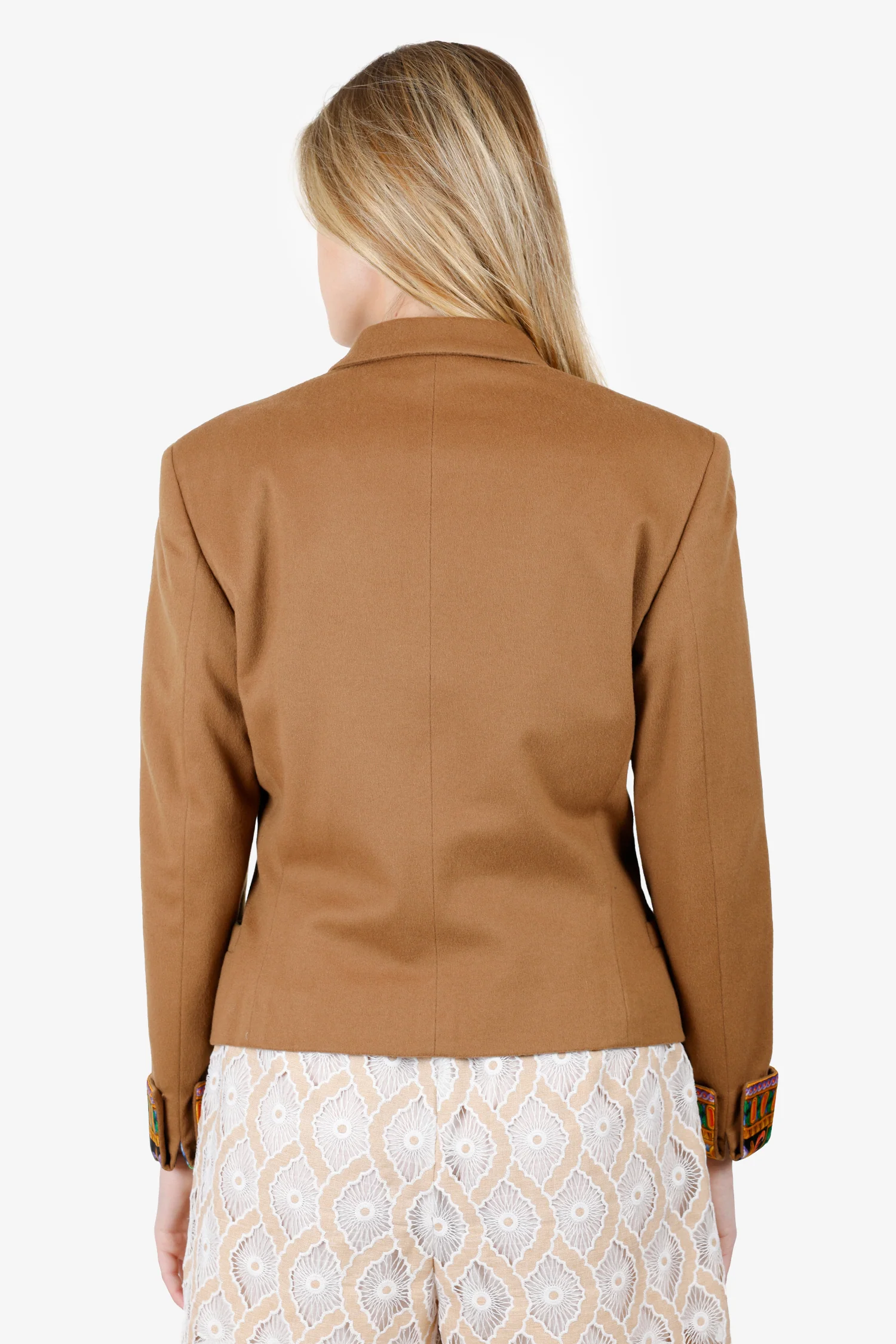 Versace Brown Wool Gold Button Jacket Estimated Size M