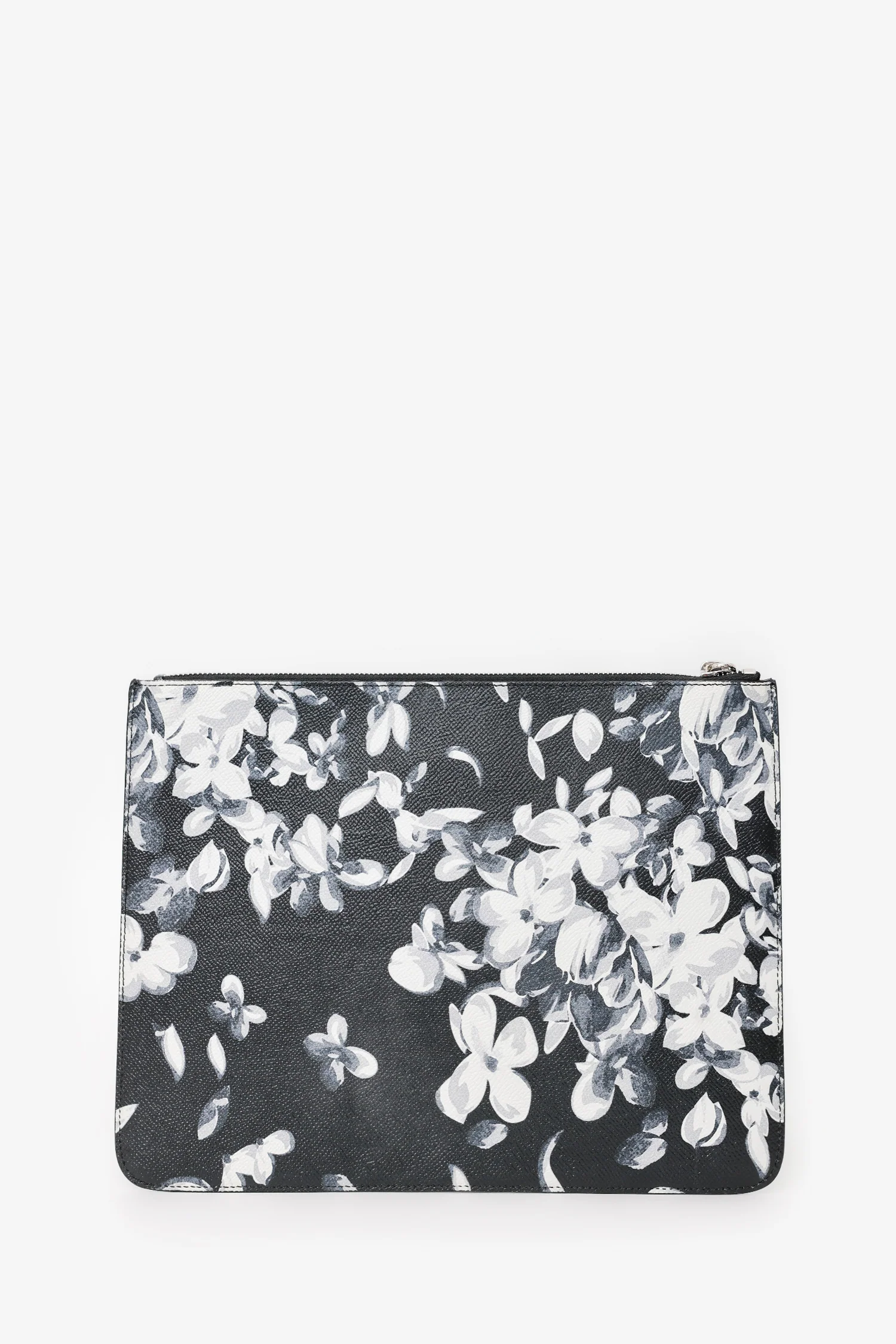 Givenchy Black/White Coated Canvas Floral Pouch