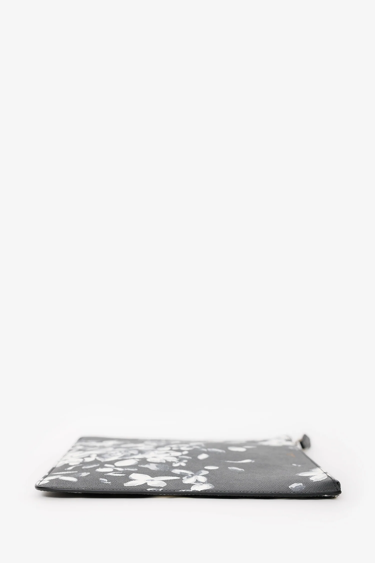 Givenchy Black/White Coated Canvas Floral Pouch