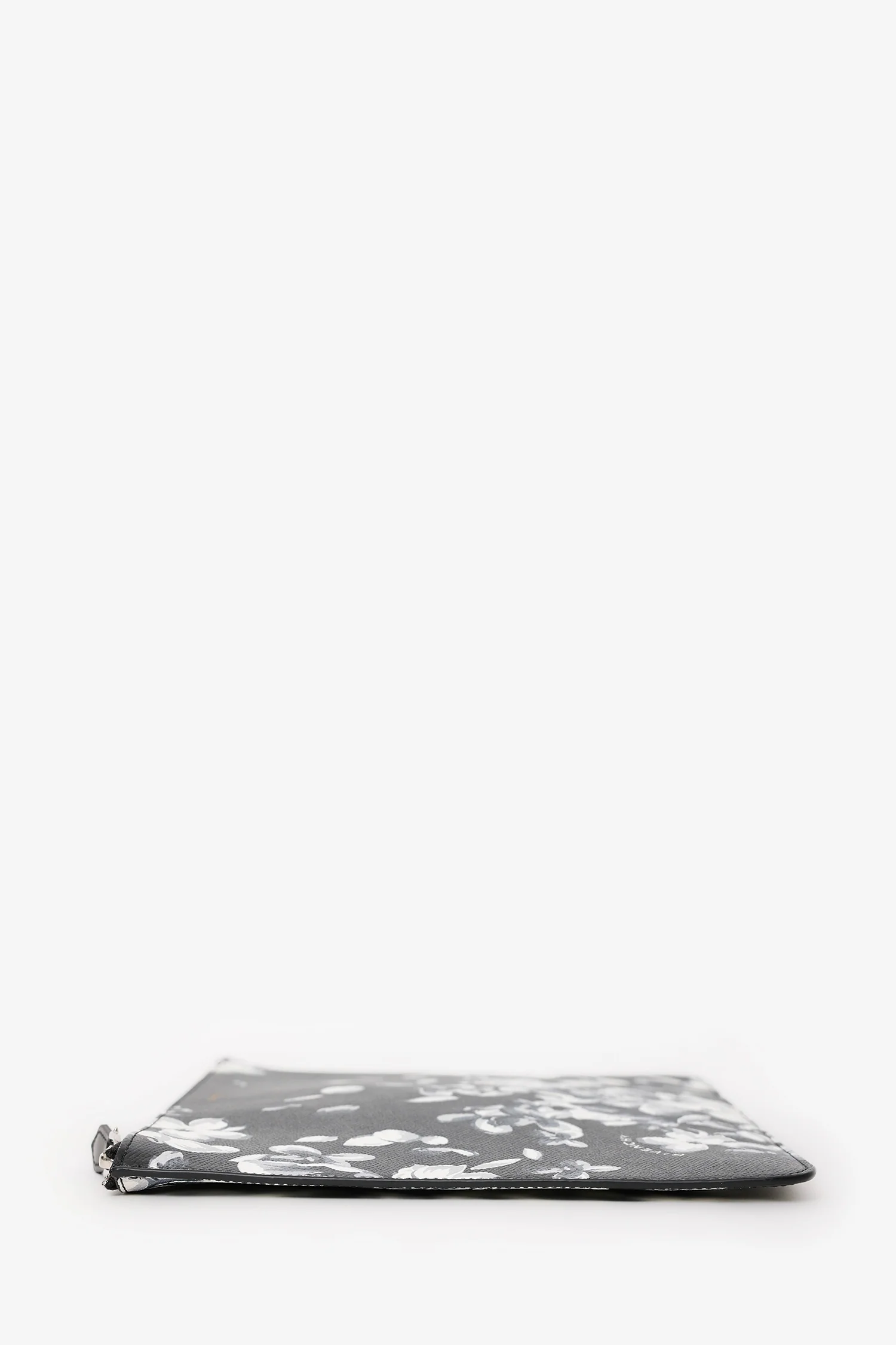 Givenchy Black/White Coated Canvas Floral Pouch