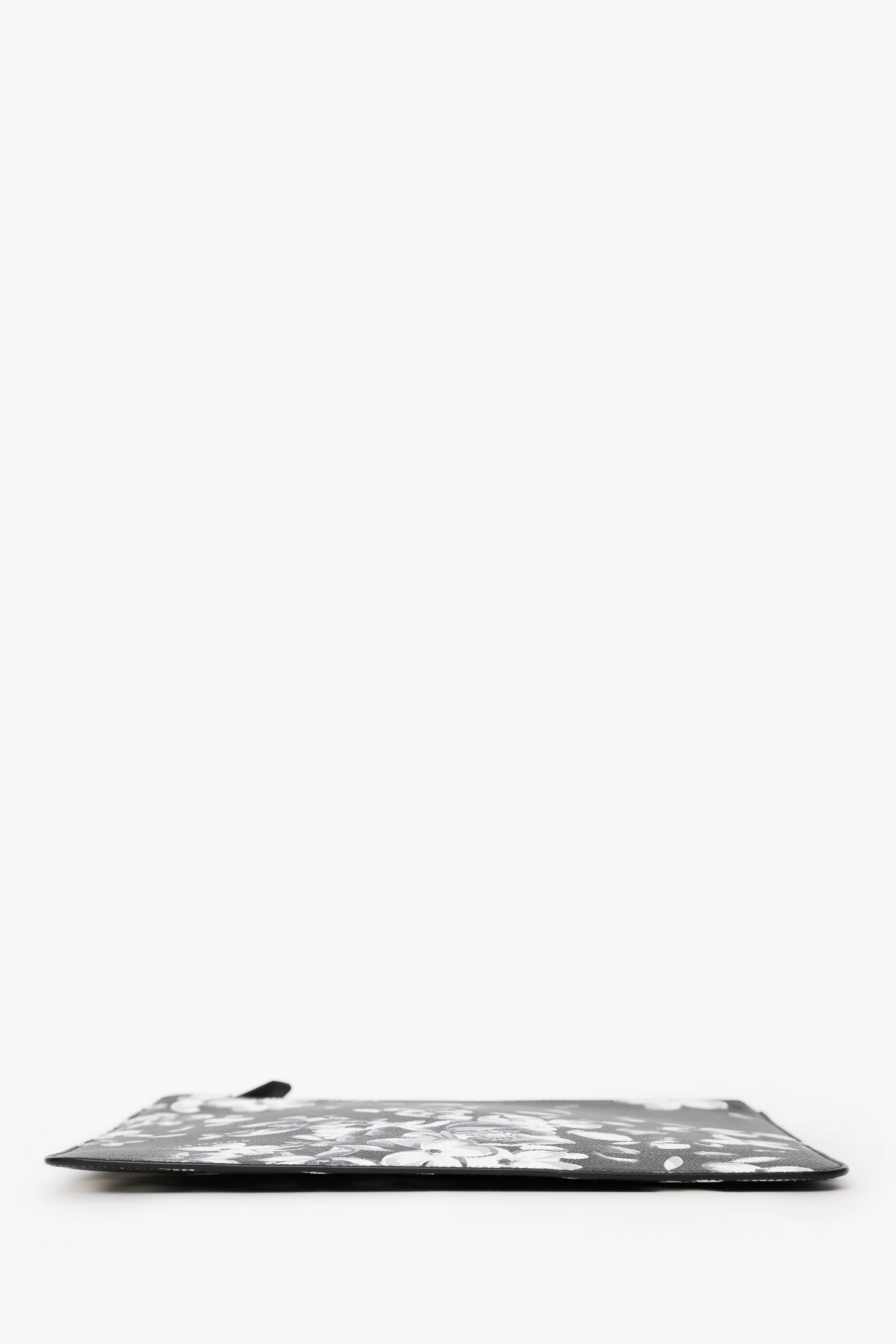 Givenchy Black/White Coated Canvas Floral Pouch