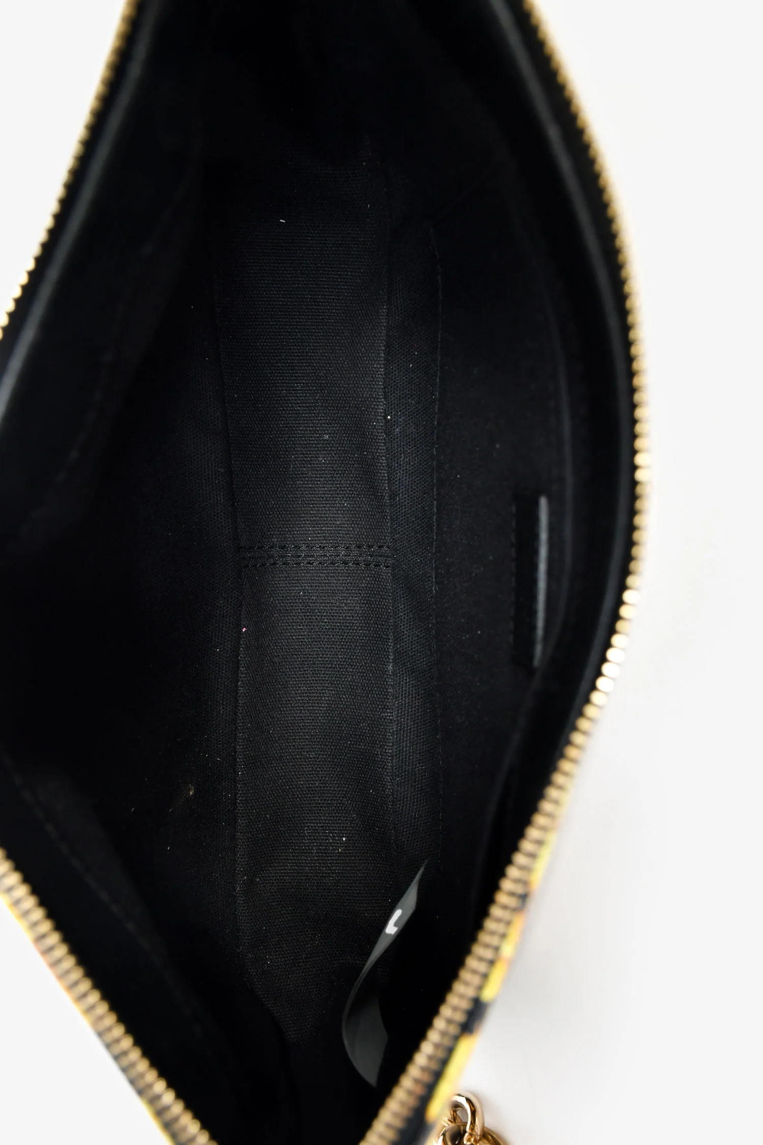 Versace Black/Yellow Leather Medusa Patterned Shoulder Bag