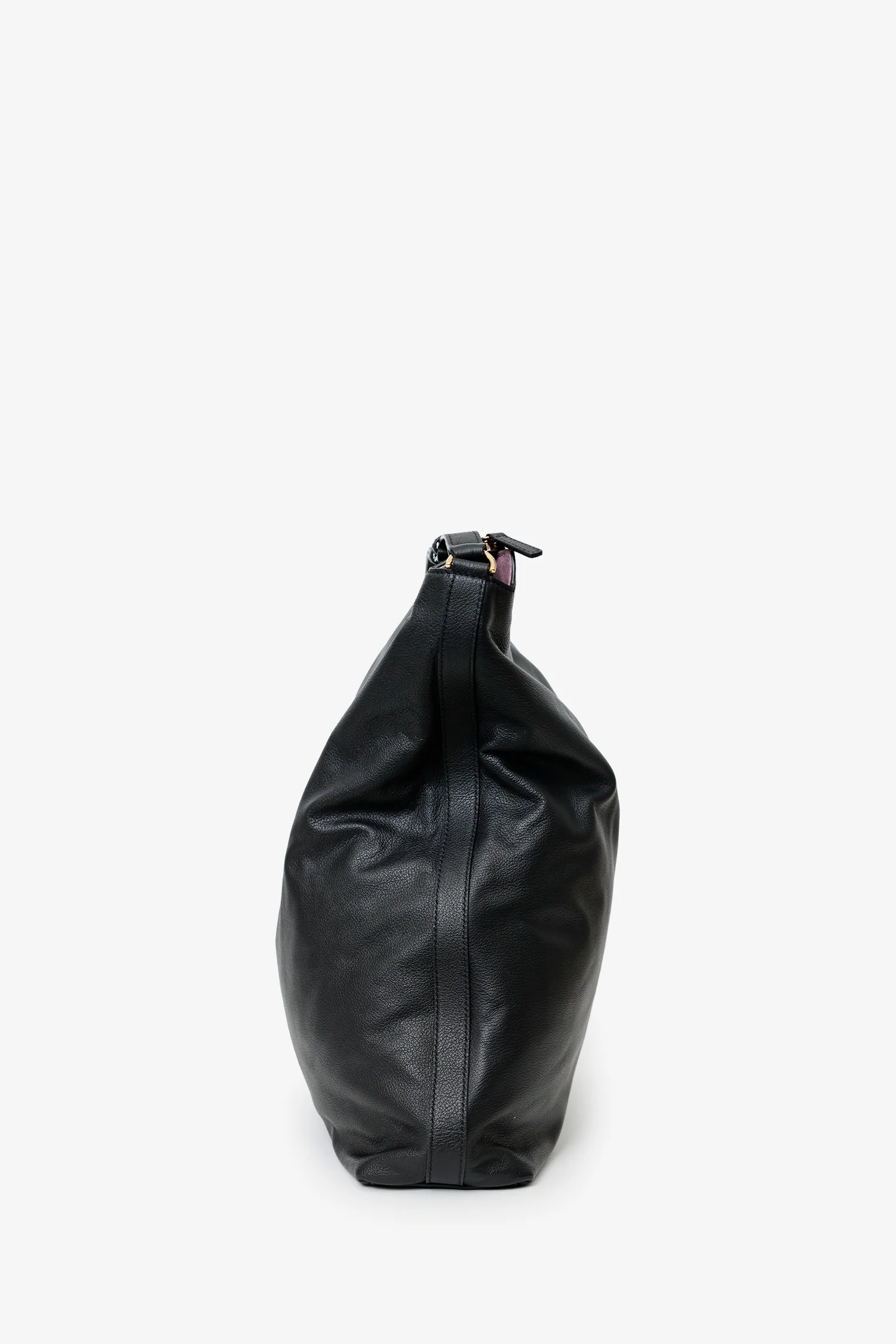 Versace Black Leather Pebbled Leather Medusa Large Hobo Shoulder Bag