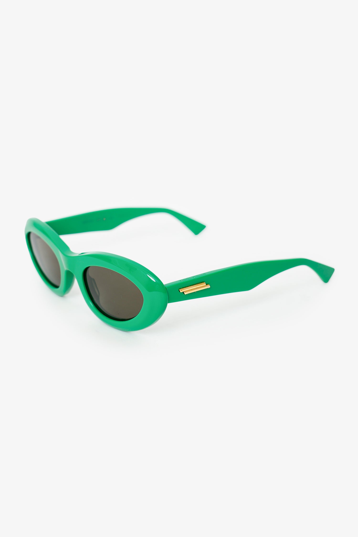 Bottega Veneta Green Frame Oval Sunglasses