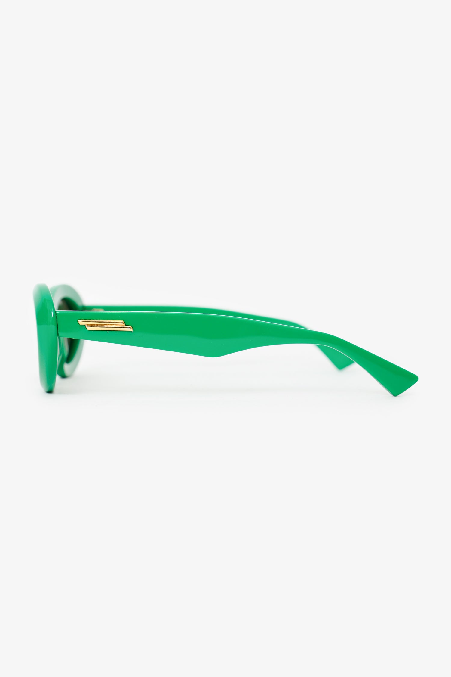 Bottega Veneta Green Frame Oval Sunglasses