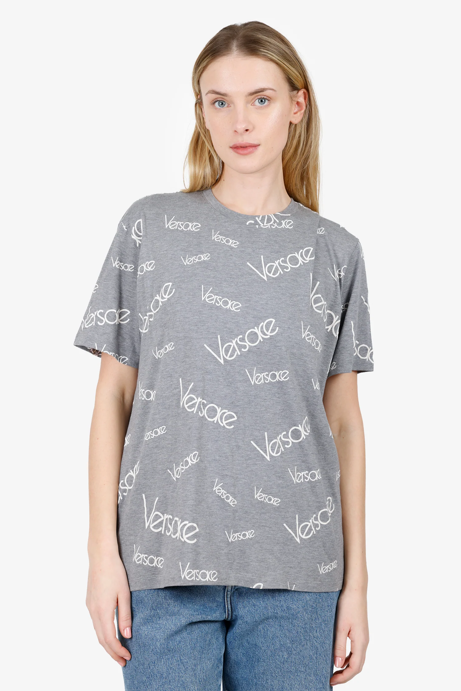 Versace Grey Logo T Shirt Size XL