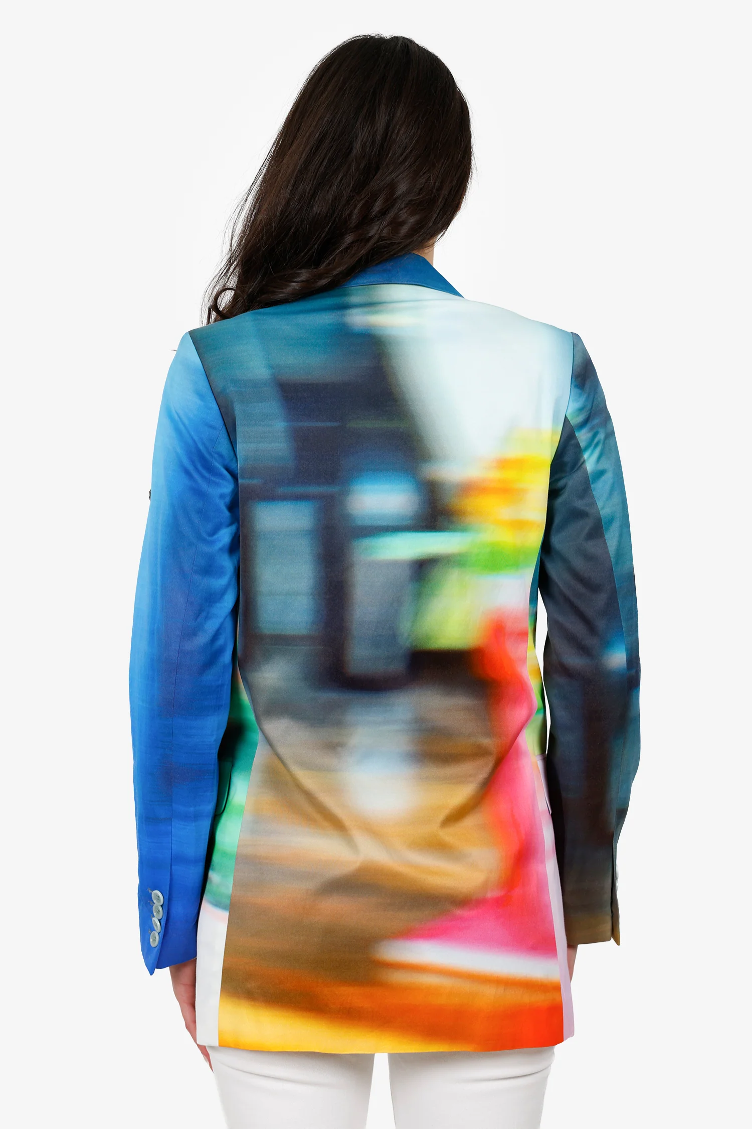 Dries Van Noten Multicolour Tie-Dye Print Blazer Size 34