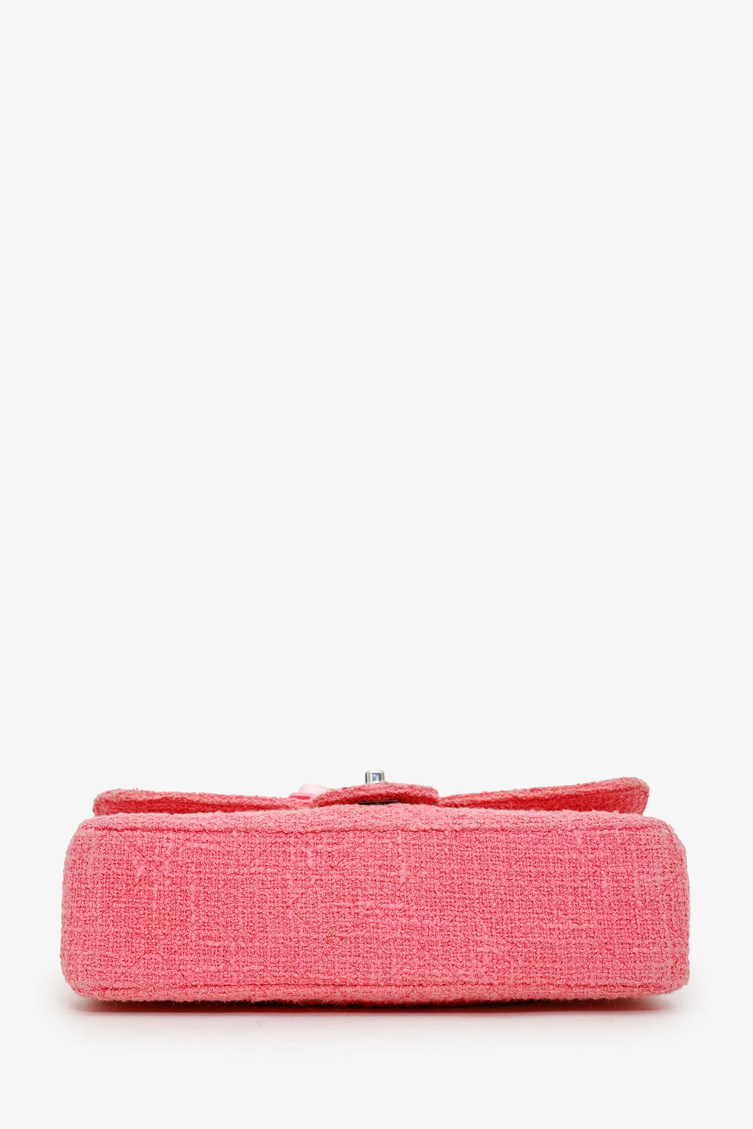 Pre-Loved Chanel™ 2016 Pink Tweed Flower Classic Double Medium Flap Bag