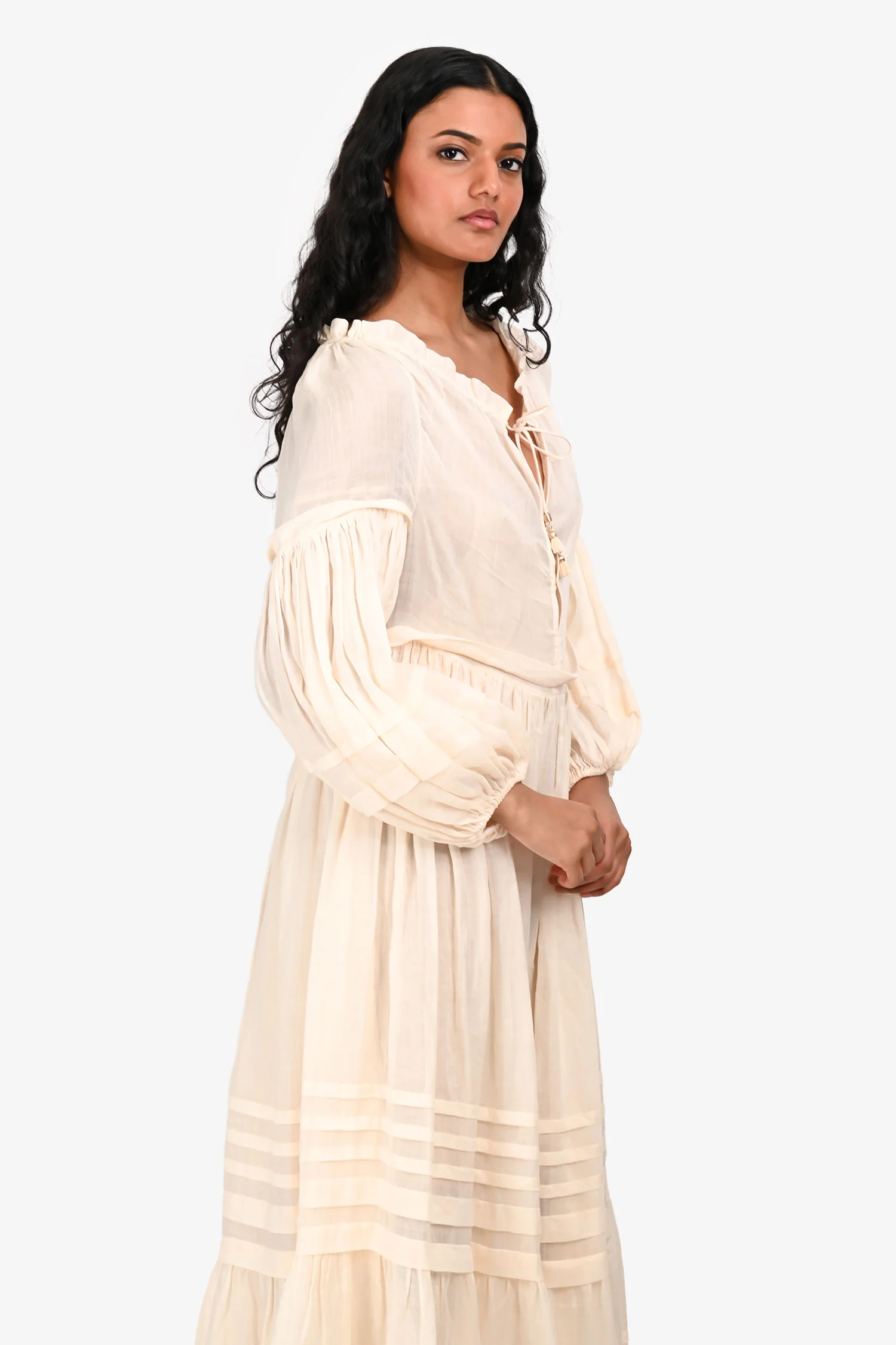 Zimmermann Cream Ramie Long Sleeve Maxi Dress Size 0