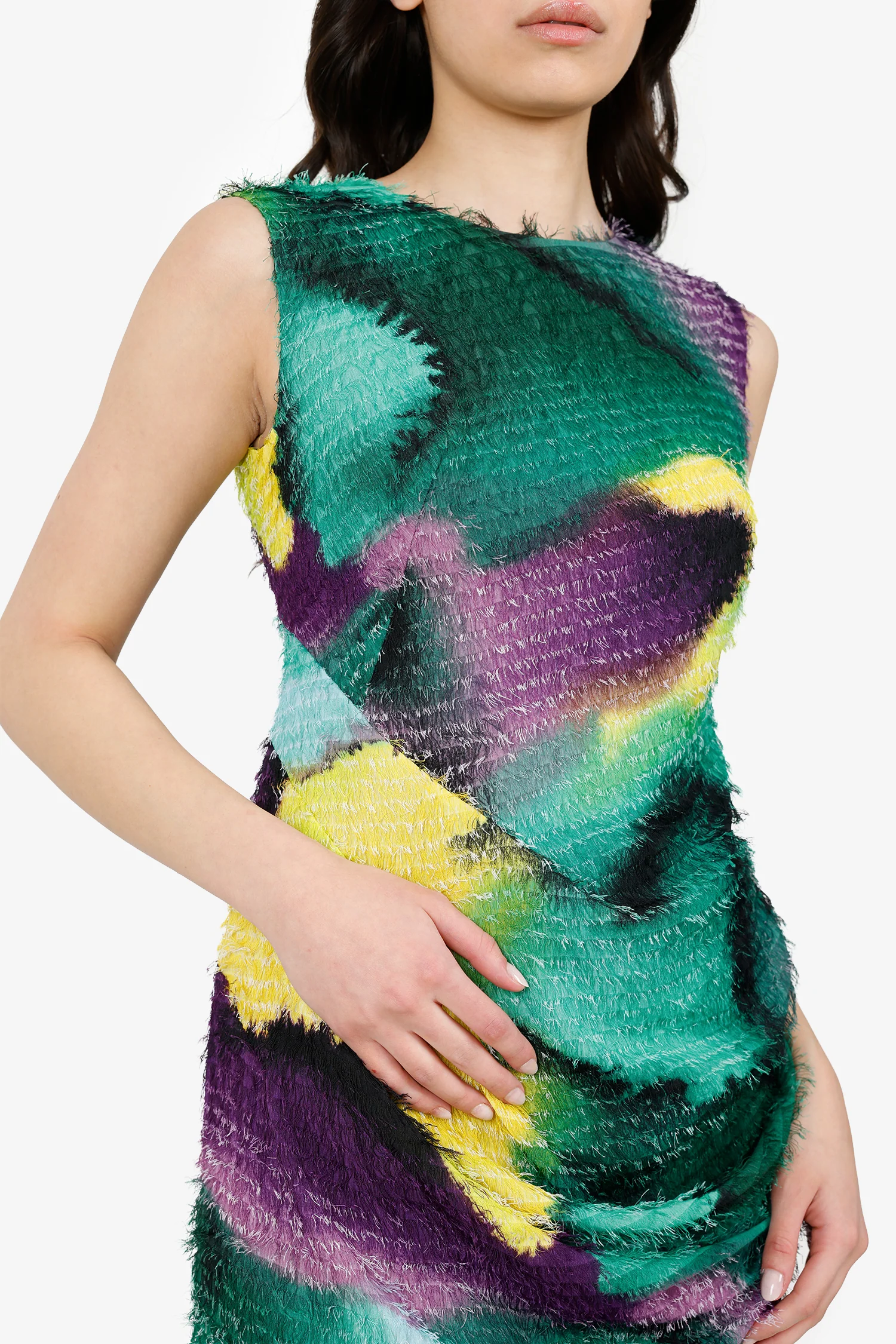 Dries Van Noten Multicolour Fringe Dress Size 38
