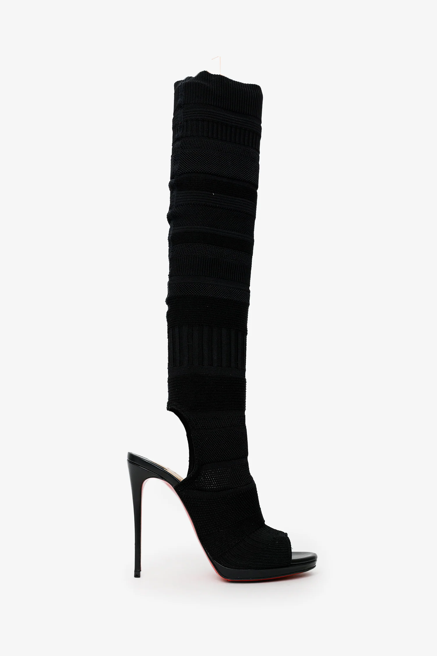 Christian Louboutin Black Cheminetta 120 Sock Heels Size 38.5