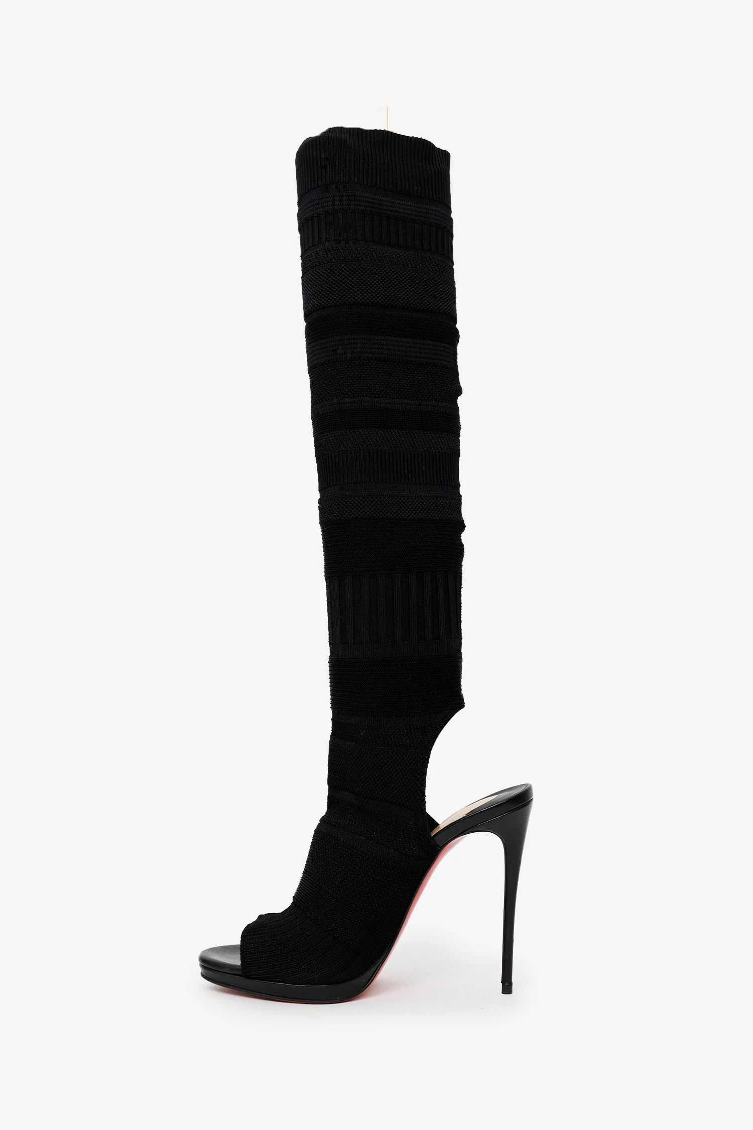 Christian Louboutin Black Cheminetta 120 Sock Heels Size 38.5