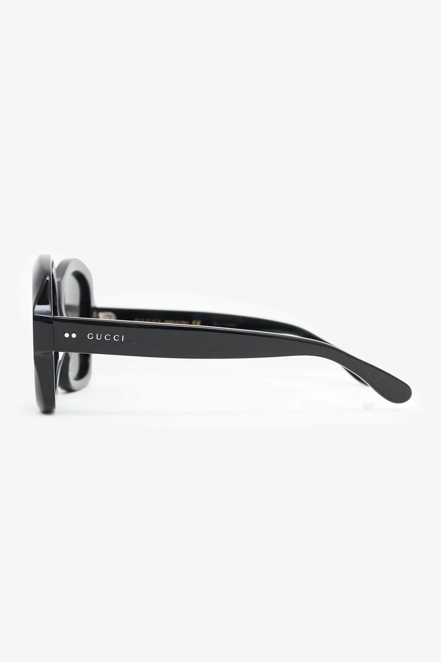 Gucci Black Frame Logo Square Sunglasses