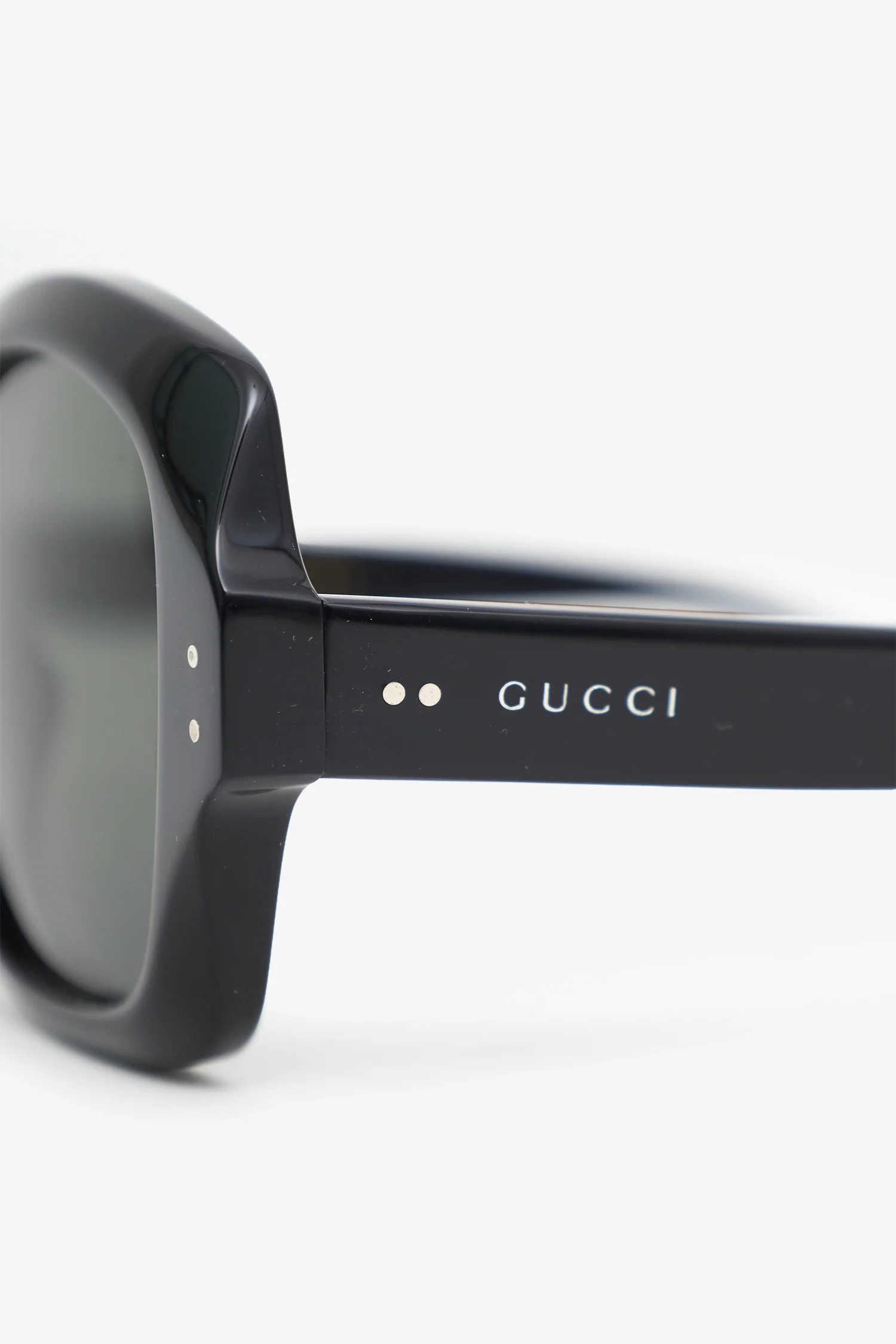 Gucci Black Frame Logo Square Sunglasses