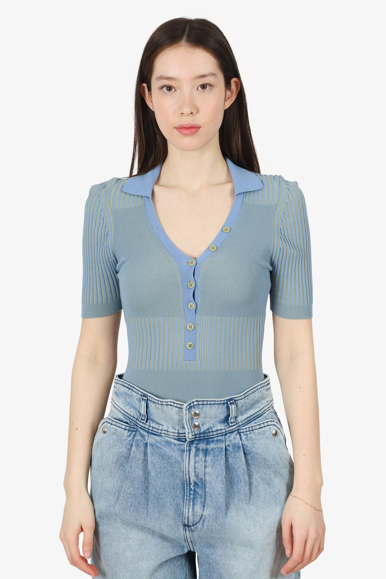 Jacquemus Blue 'Le Body Yauco' Bodysuit Size 38