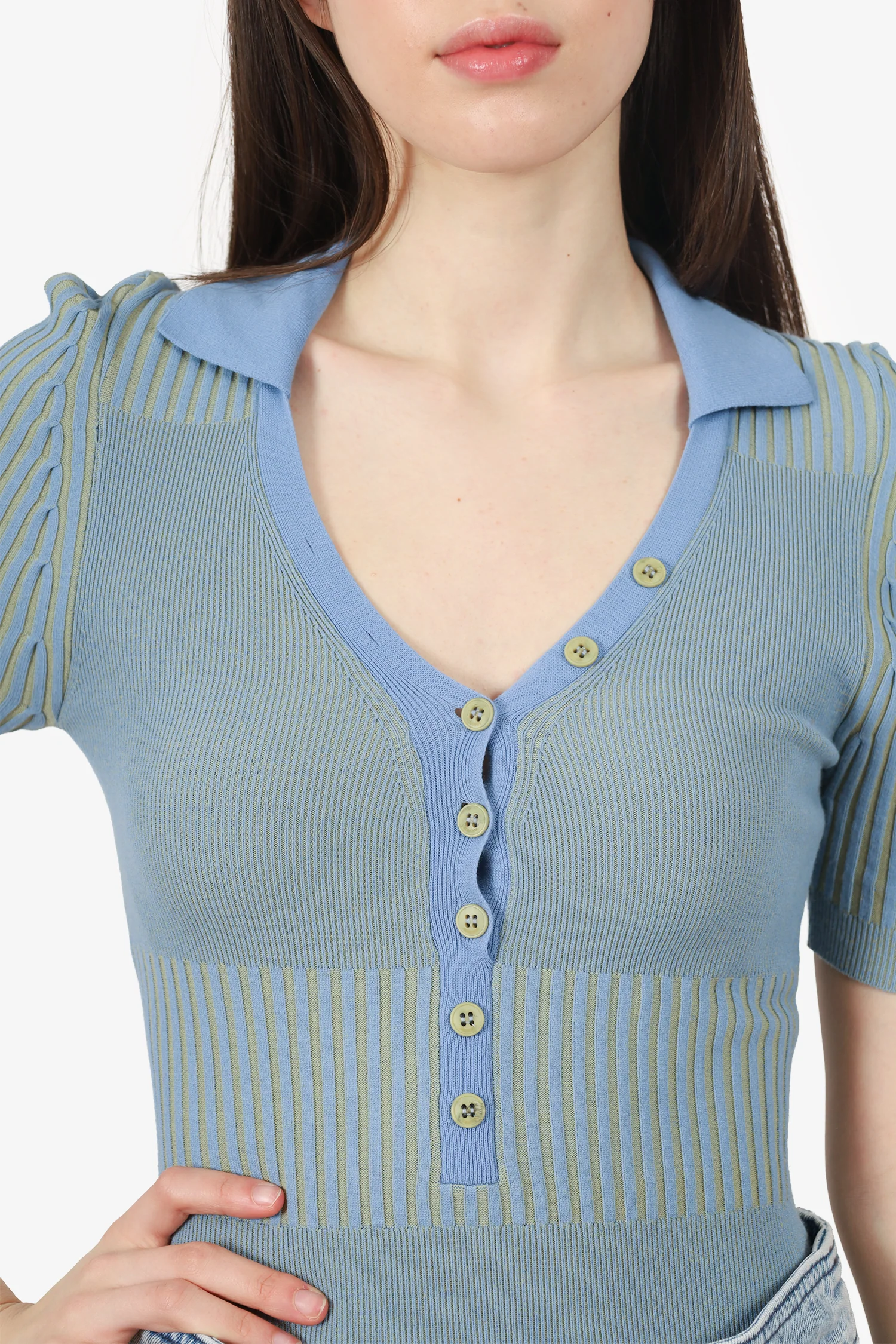 Jacquemus Blue 'Le Body Yauco' Bodysuit Size 38