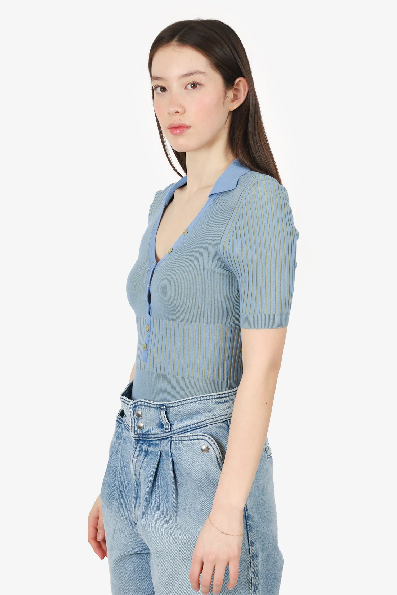 Jacquemus Blue 'Le Body Yauco' Bodysuit Size 38