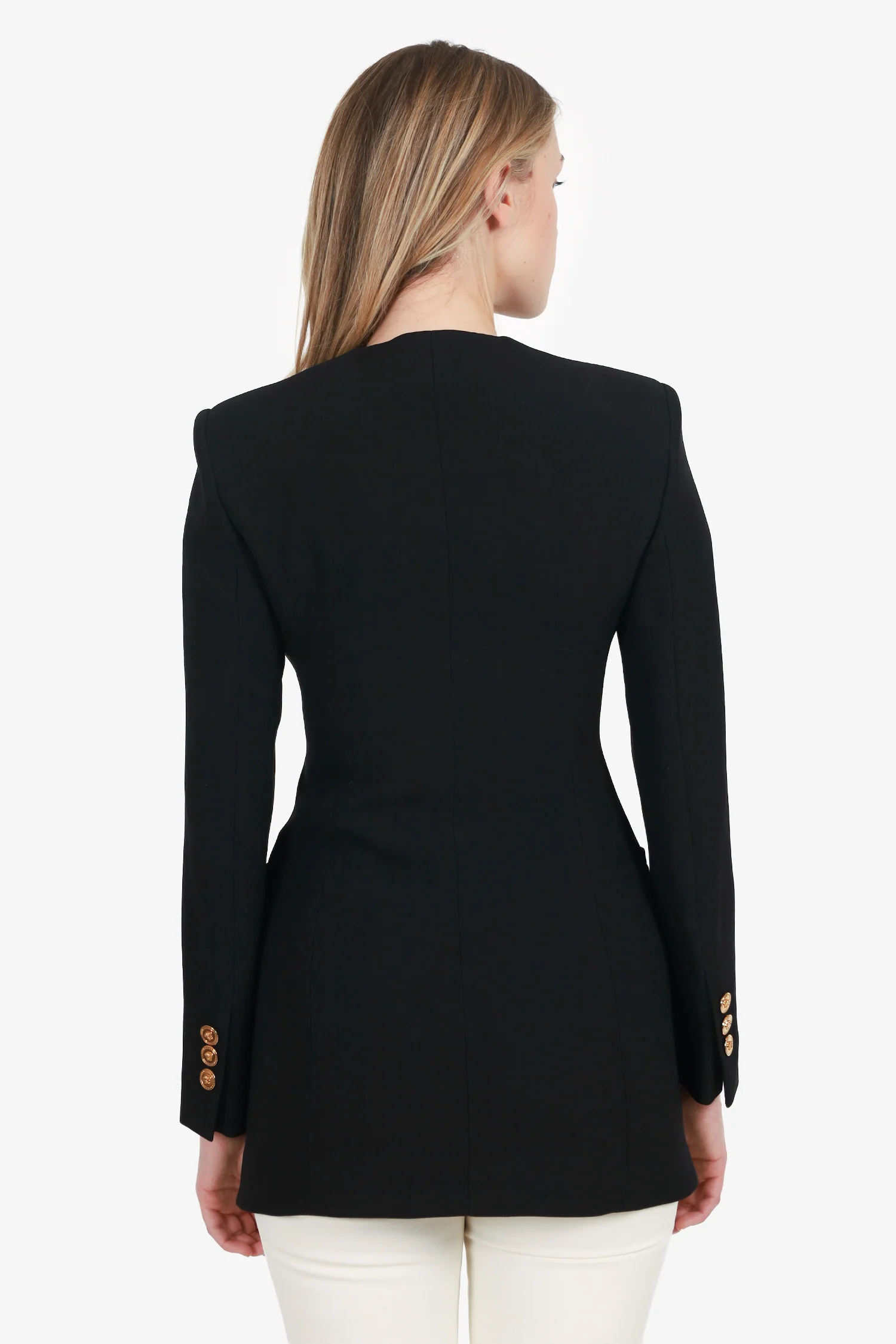Versace Black Cut-Out Single-Breasted Blazer Size 38