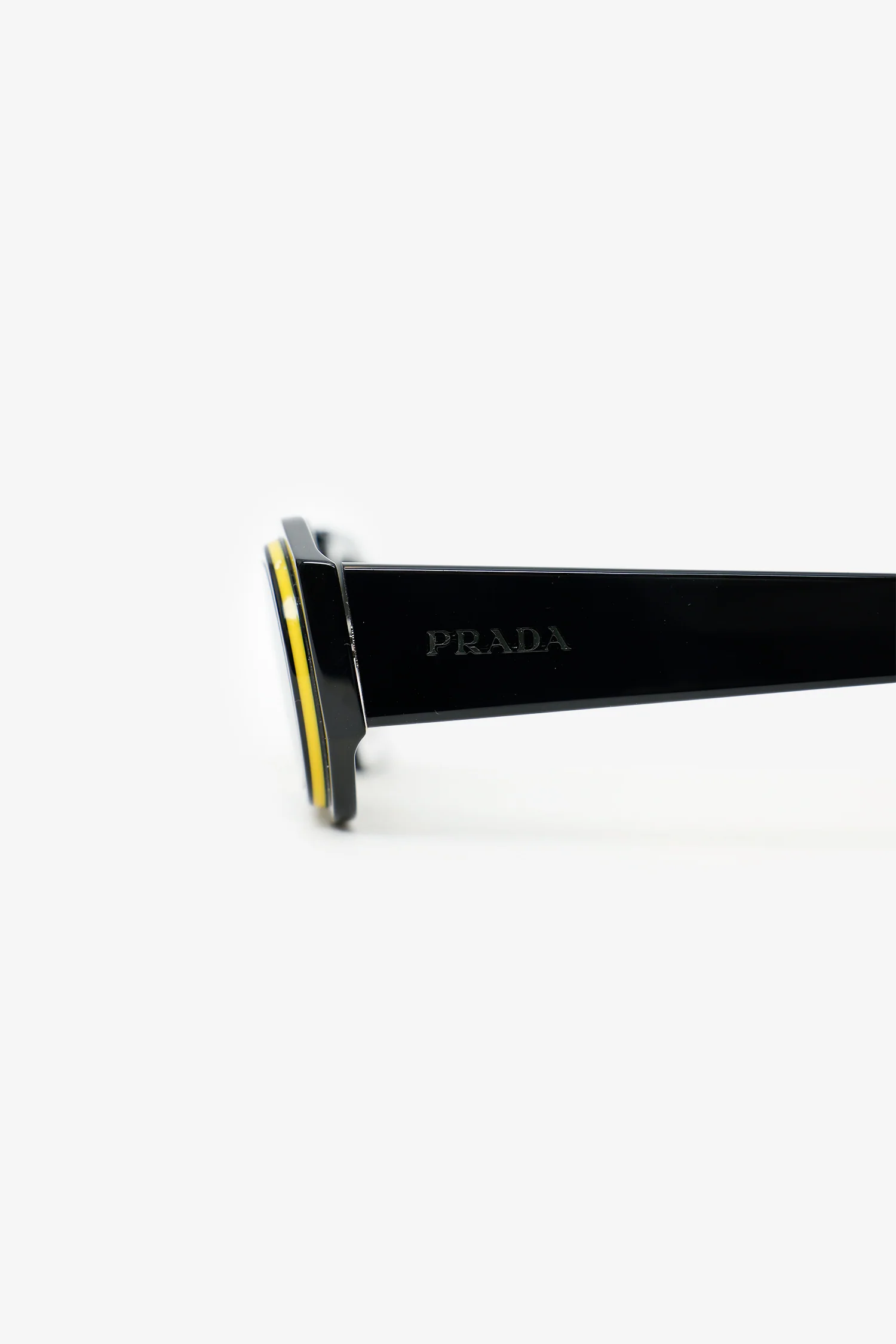 Prada Black/Yellow Frame  PR 01WS 53 Rectangle Sunglasses