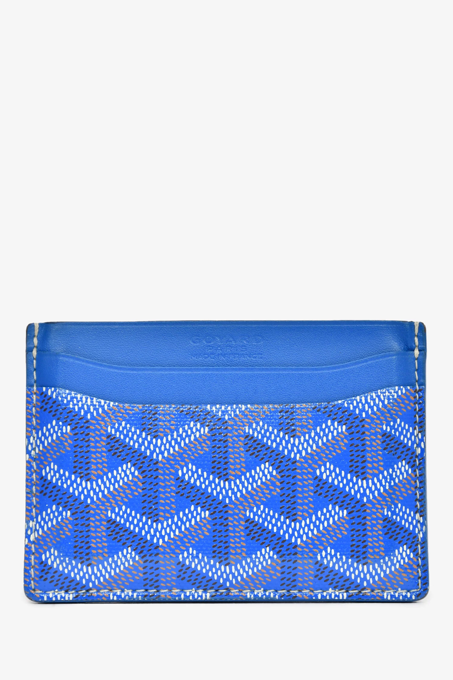 Goyard Blue Goyardine Leather 'Saint-Sulpice' Card Holder