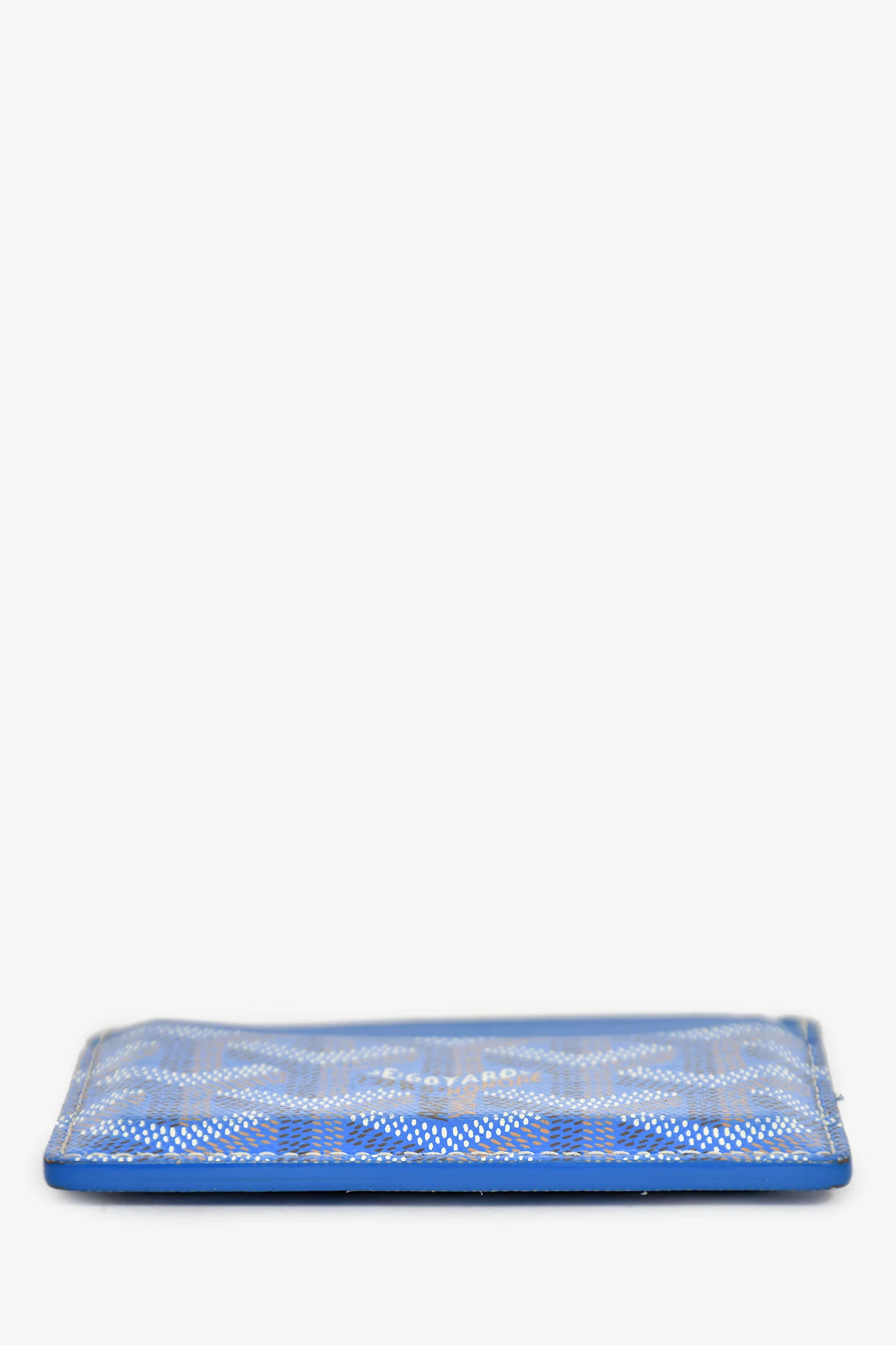 Goyard Blue Goyardine Leather 'Saint-Sulpice' Card Holder