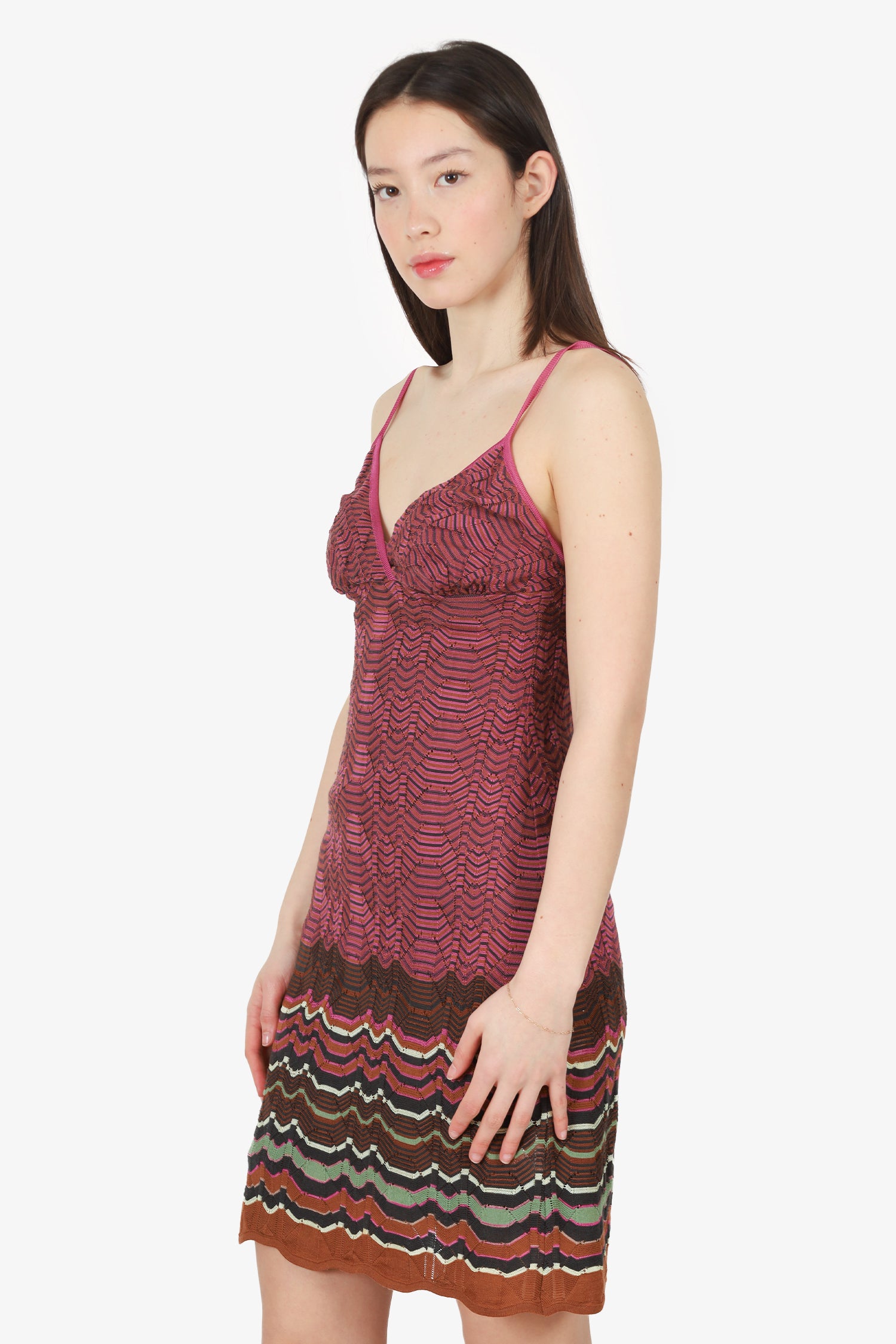 M Missoni Chevron Print Knit Dress Size 40