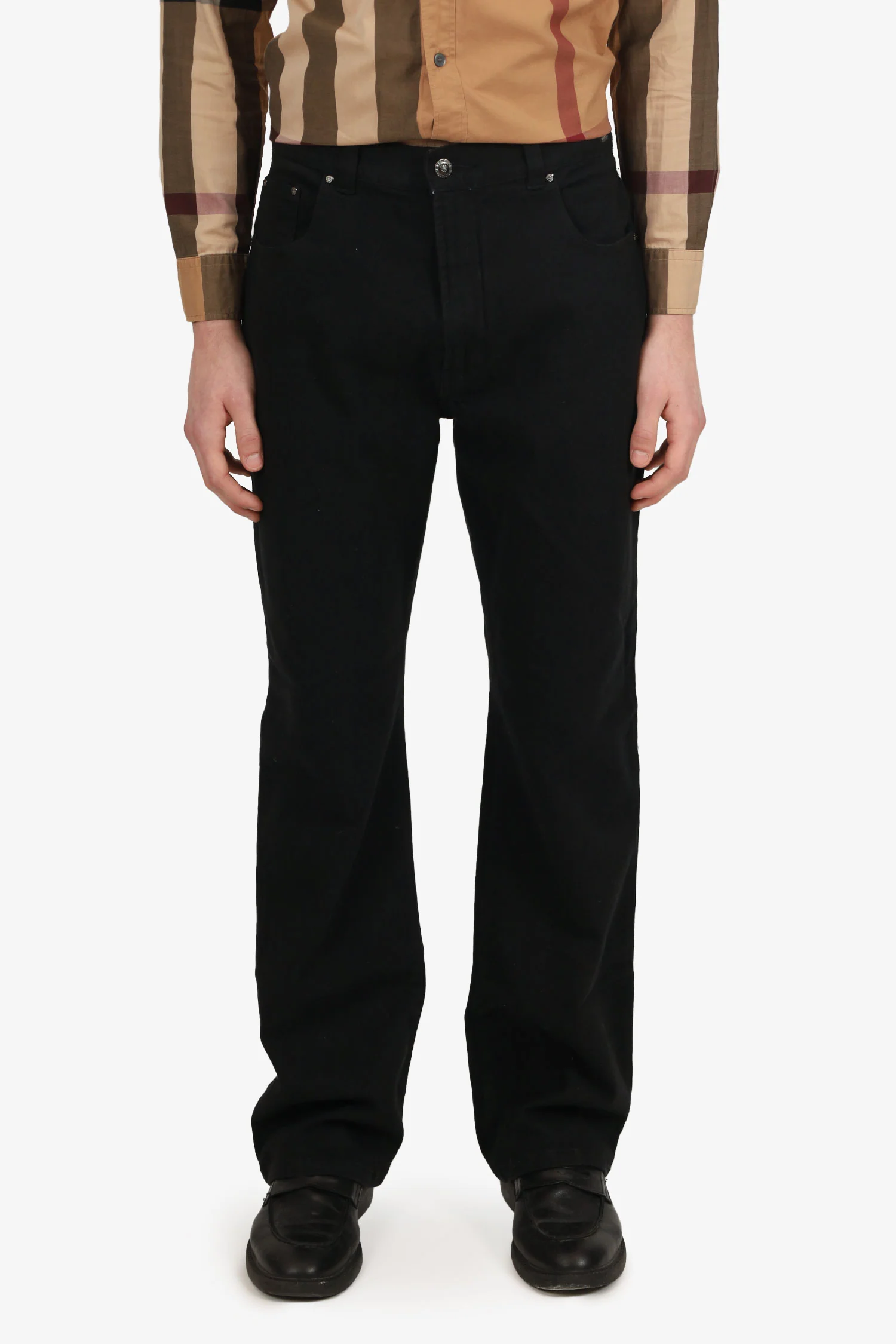 Versace Jeans Couture Black Denim Straight Leg Jeans Size 34/33 Mens