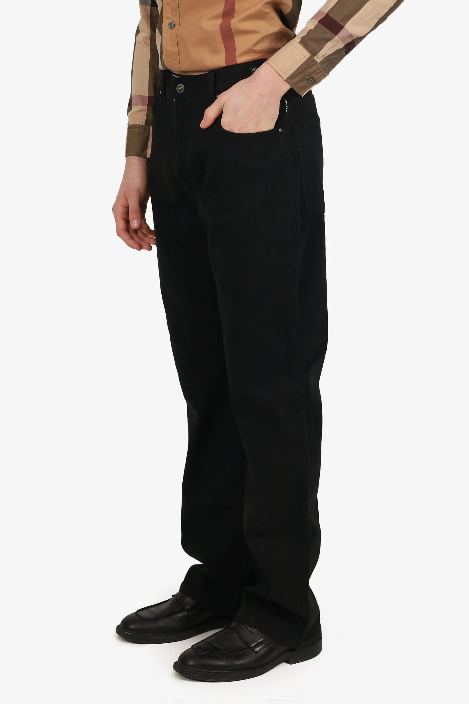 Versace Jeans Couture Black Denim Straight Leg Jeans Size 34/33 Mens