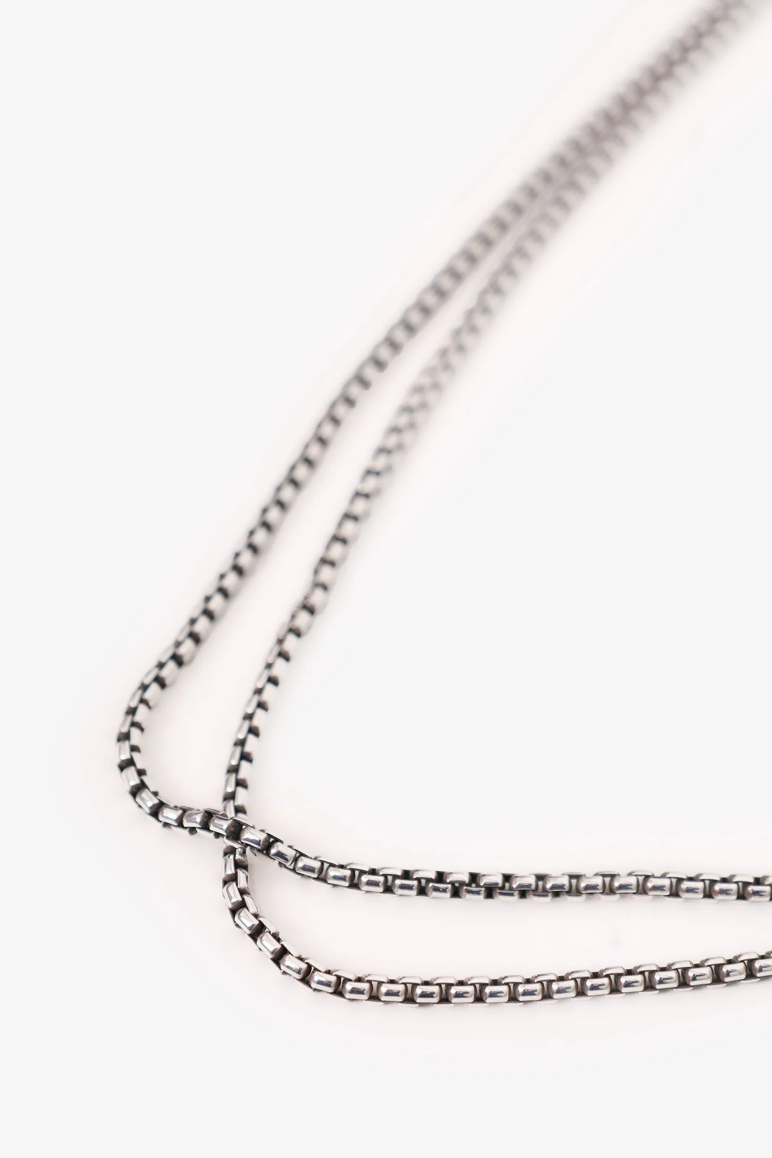David Yurman Sterling Silver Box Chain Necklace