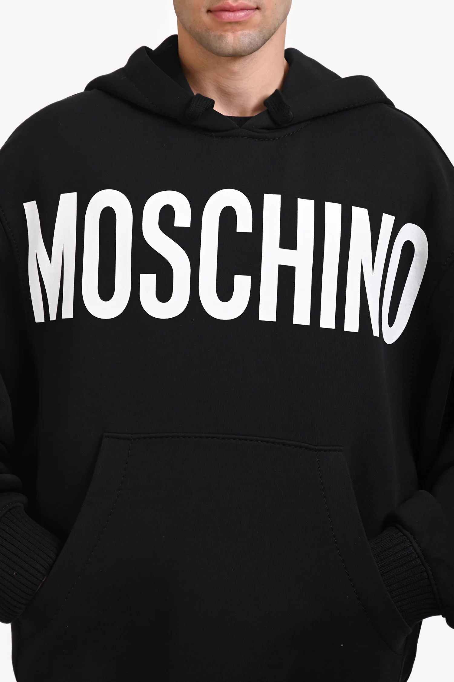 Moschino Couture Black Cotton Logo Hoodie Size 38 Mens