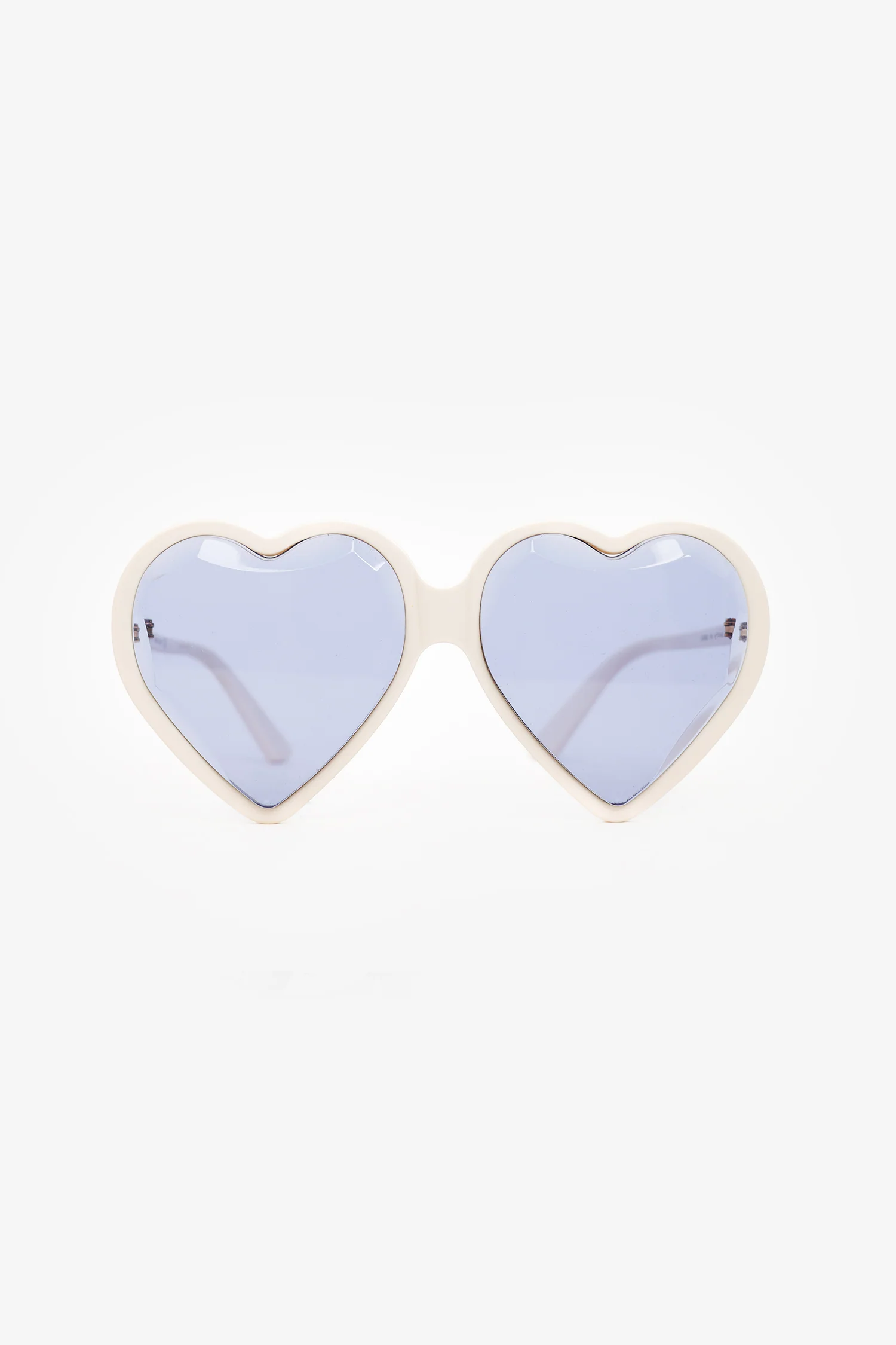 Gucci White Heart-Frame Sunglasses