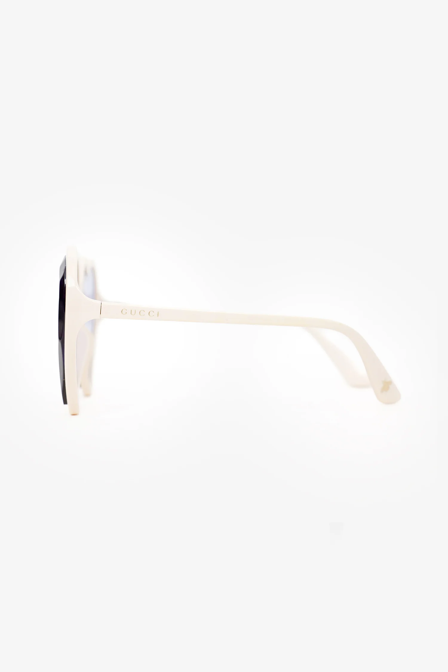 Gucci White Heart-Frame Sunglasses
