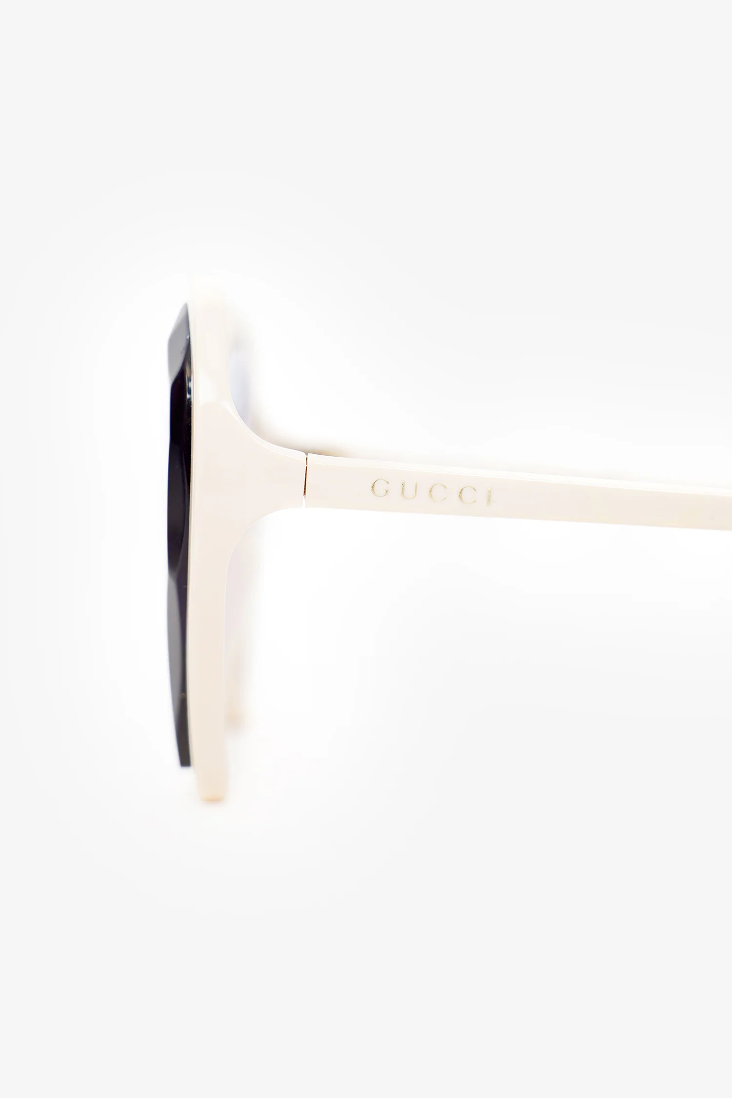 Gucci White Heart-Frame Sunglasses